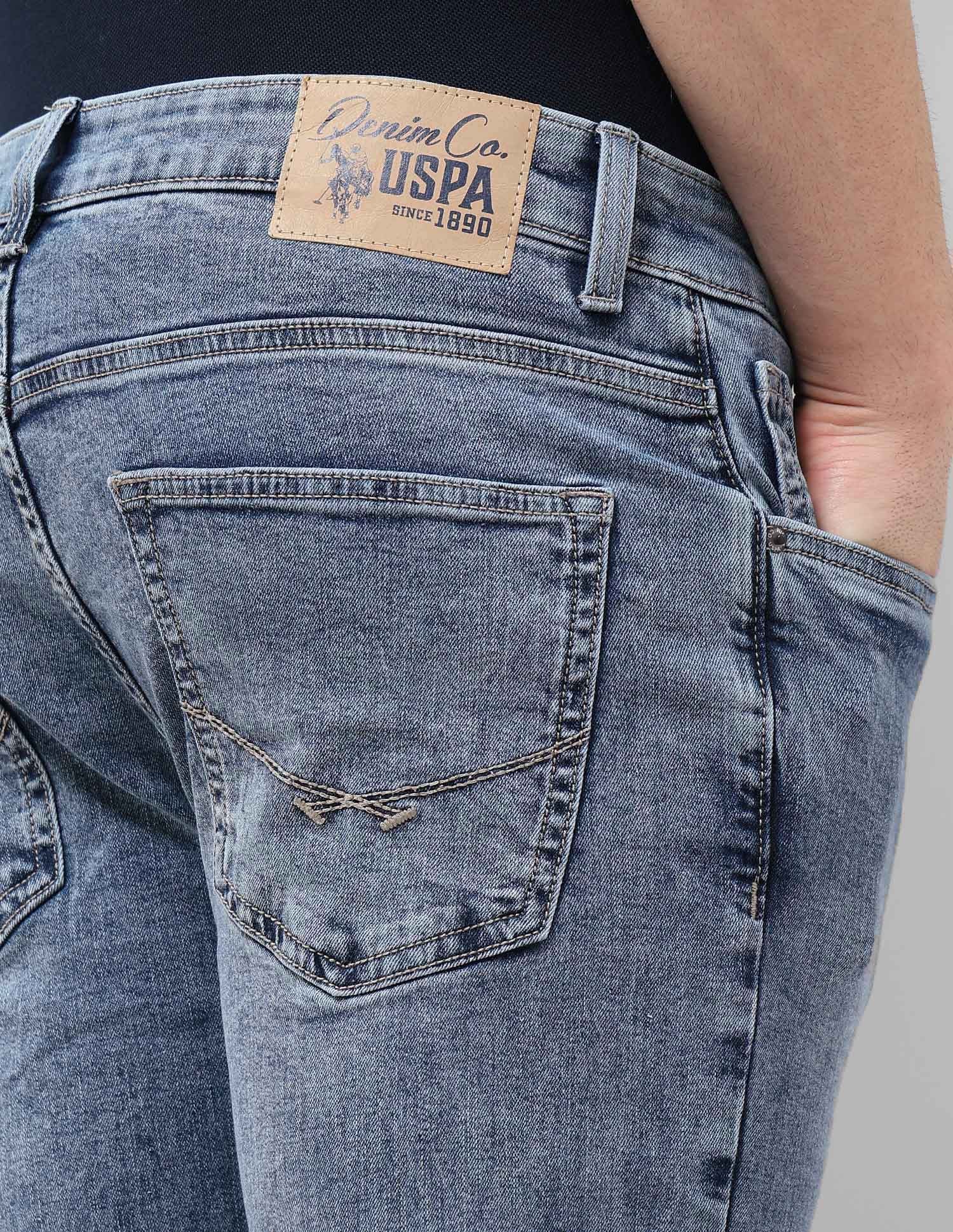 Harold Slim Straight Fit Blue Jeans Light Indigo - U.S. POLO ASSN. | Large