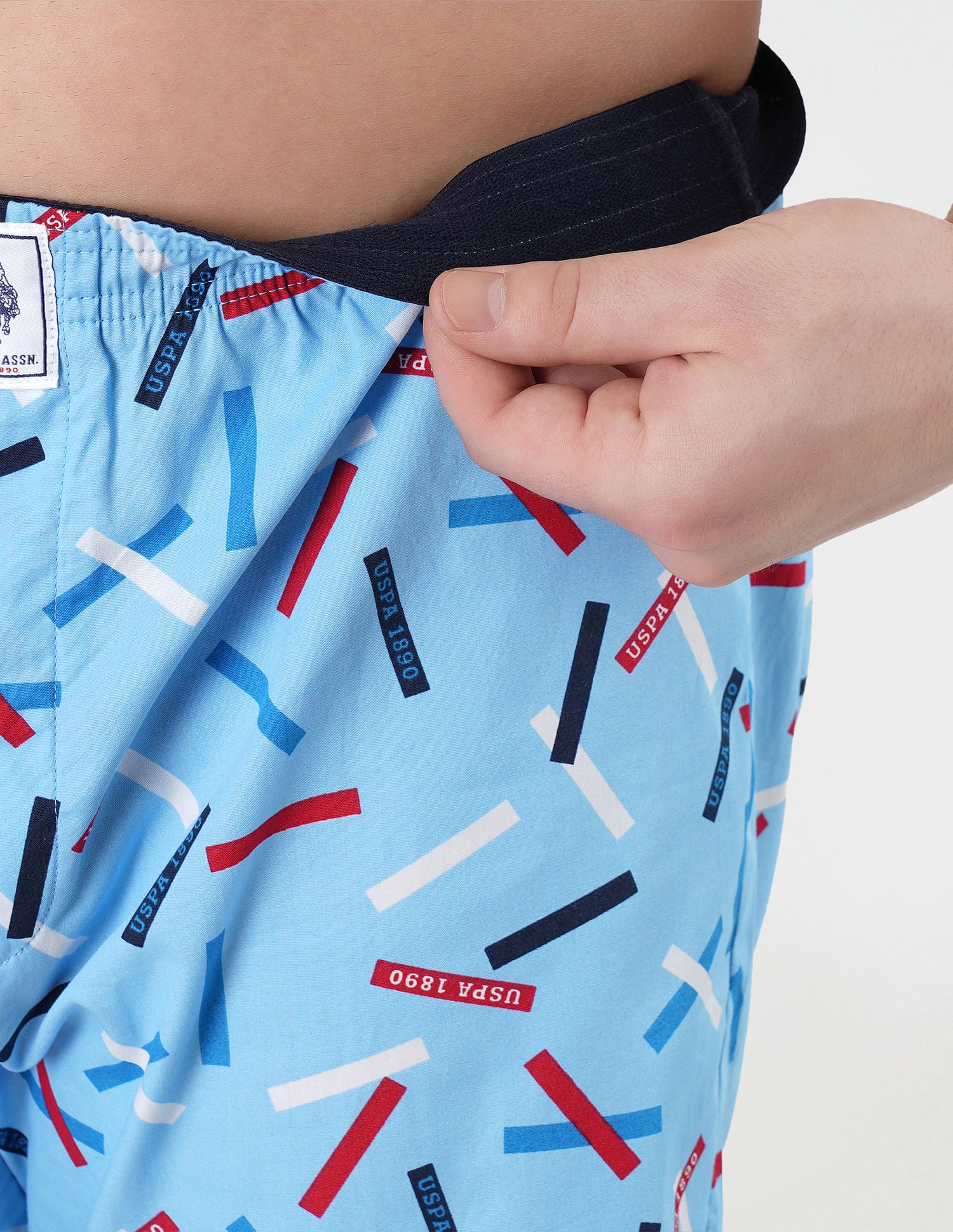 Graphic Print Cotton I657 Boxers - Pack Of 1 Light Blue - U.S. POLO ASSN. | Large