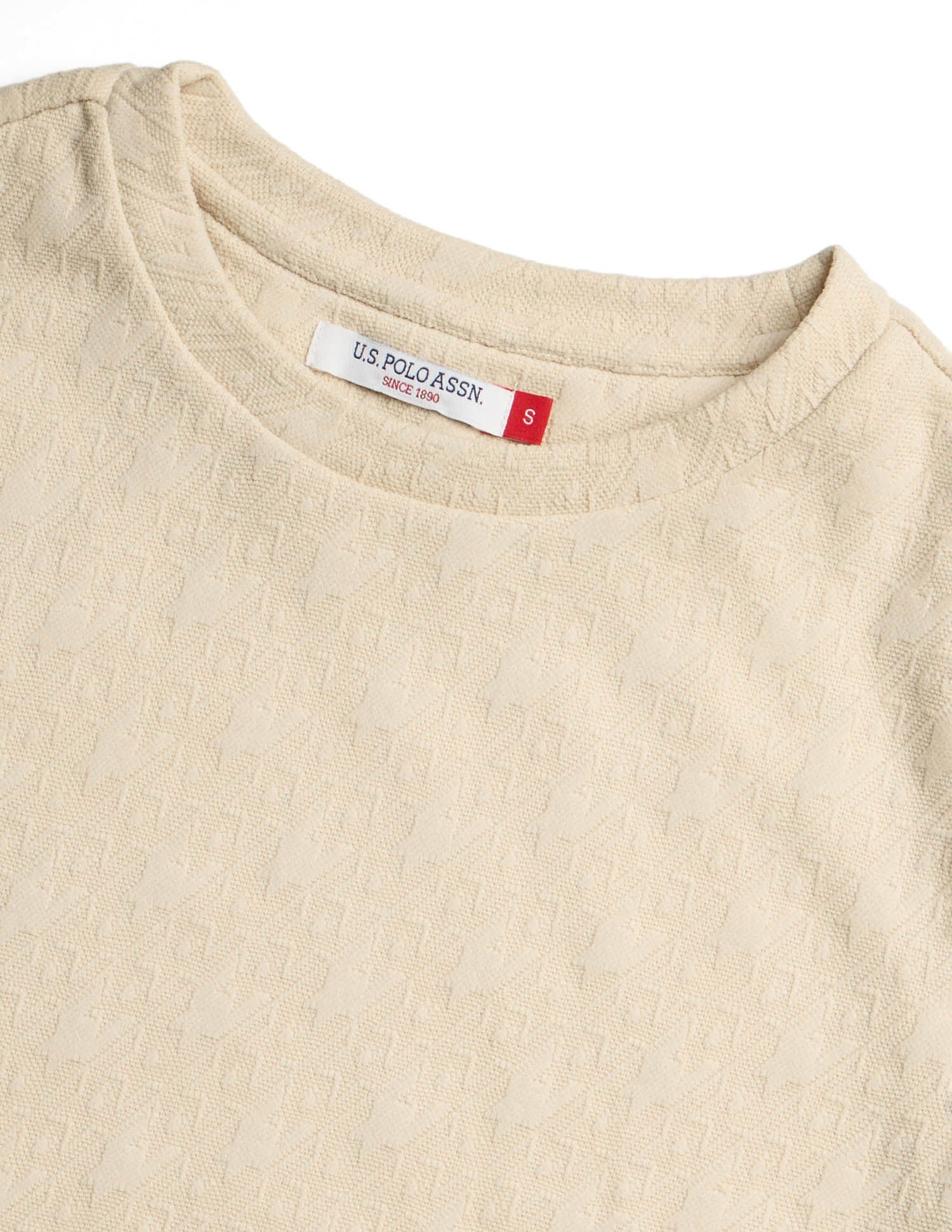 Textured Regular Fit Sweatshirt White - U.S. POLO ASSN. | Large