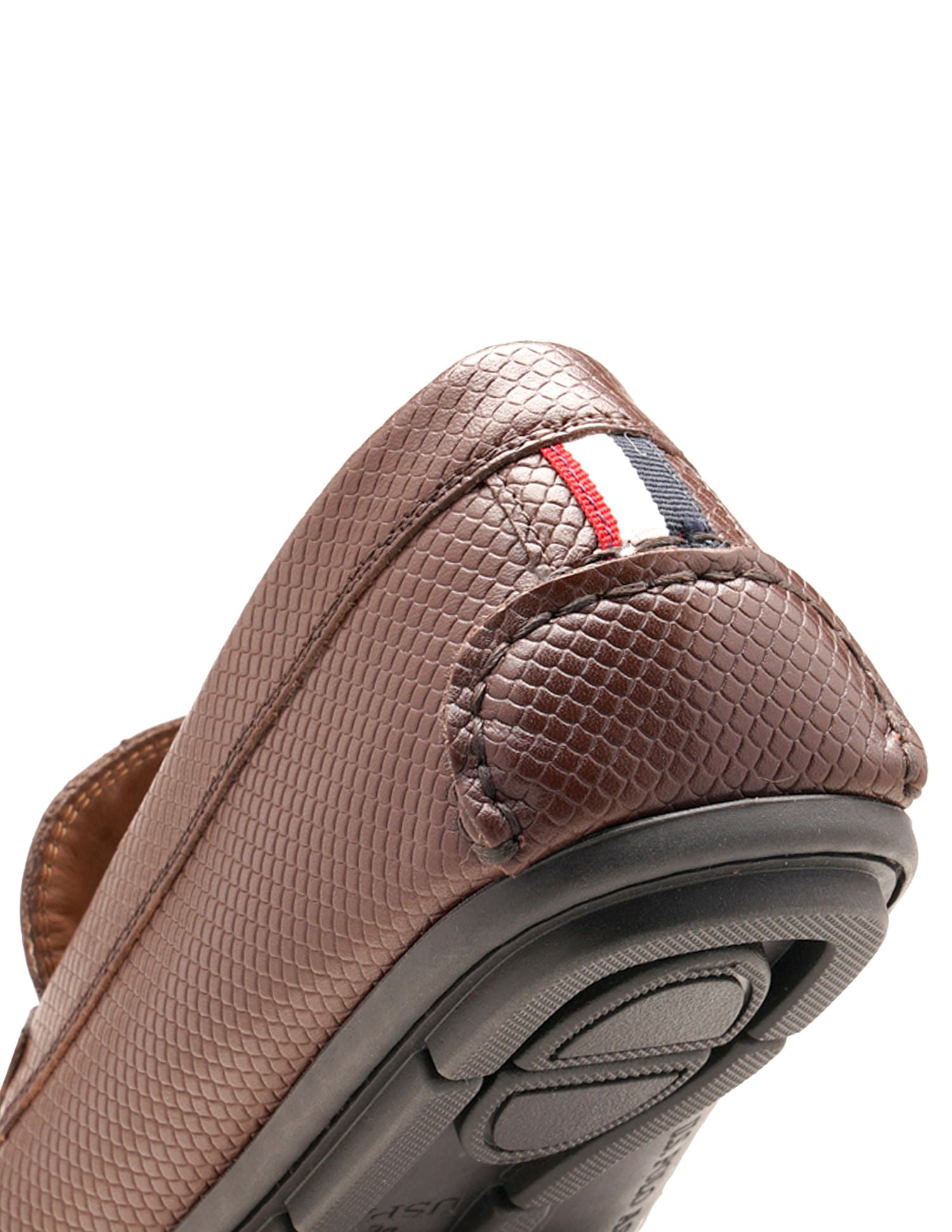 Men Perforated Leather Terren Loafers Brown - U.S. Polo Assn. India | Large