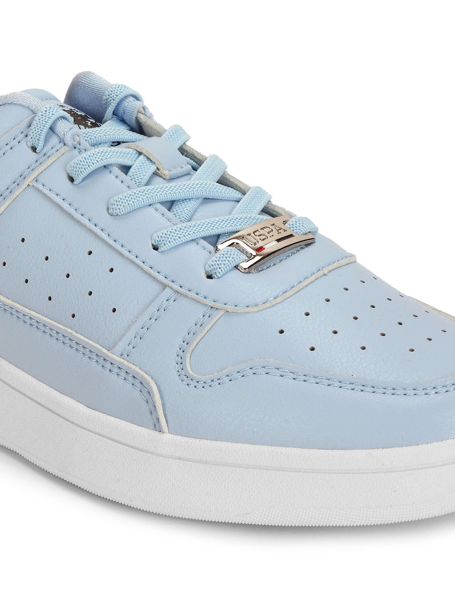 Women Solid Perforated Bella Sneakers Light Blue - U.S. Polo Assn. India | Large