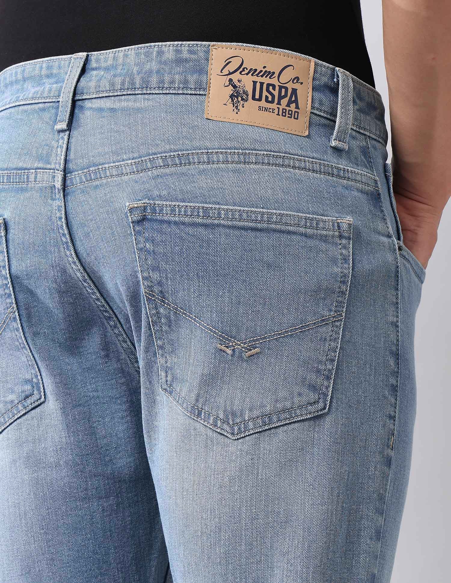 Henry Tapered Fit Blue Jeans Light Wash - U.S. Polo Assn. India | Large