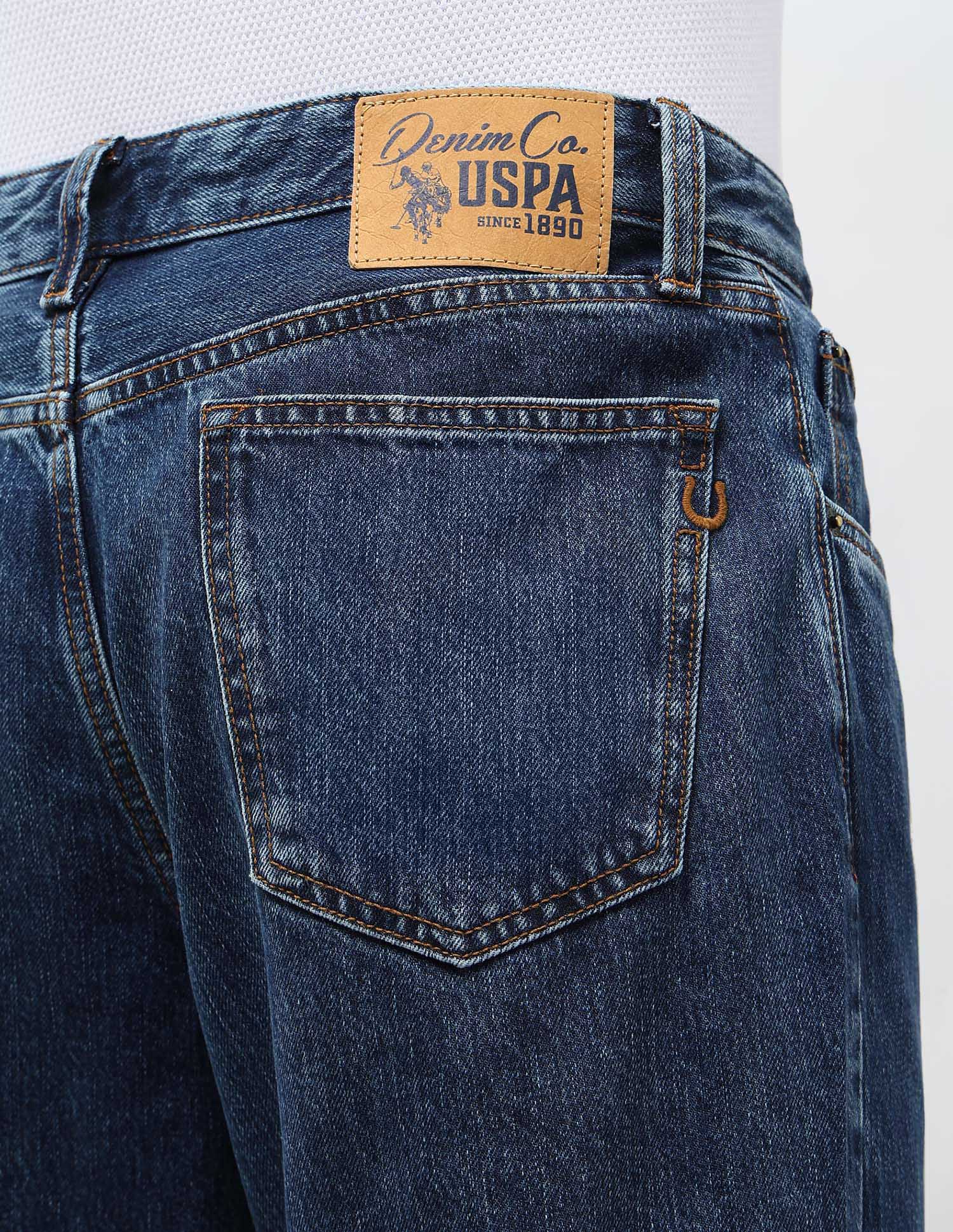Shawn Relaxed Fit Blue Jeans Mid Wash - U.S. POLO ASSN. | Large