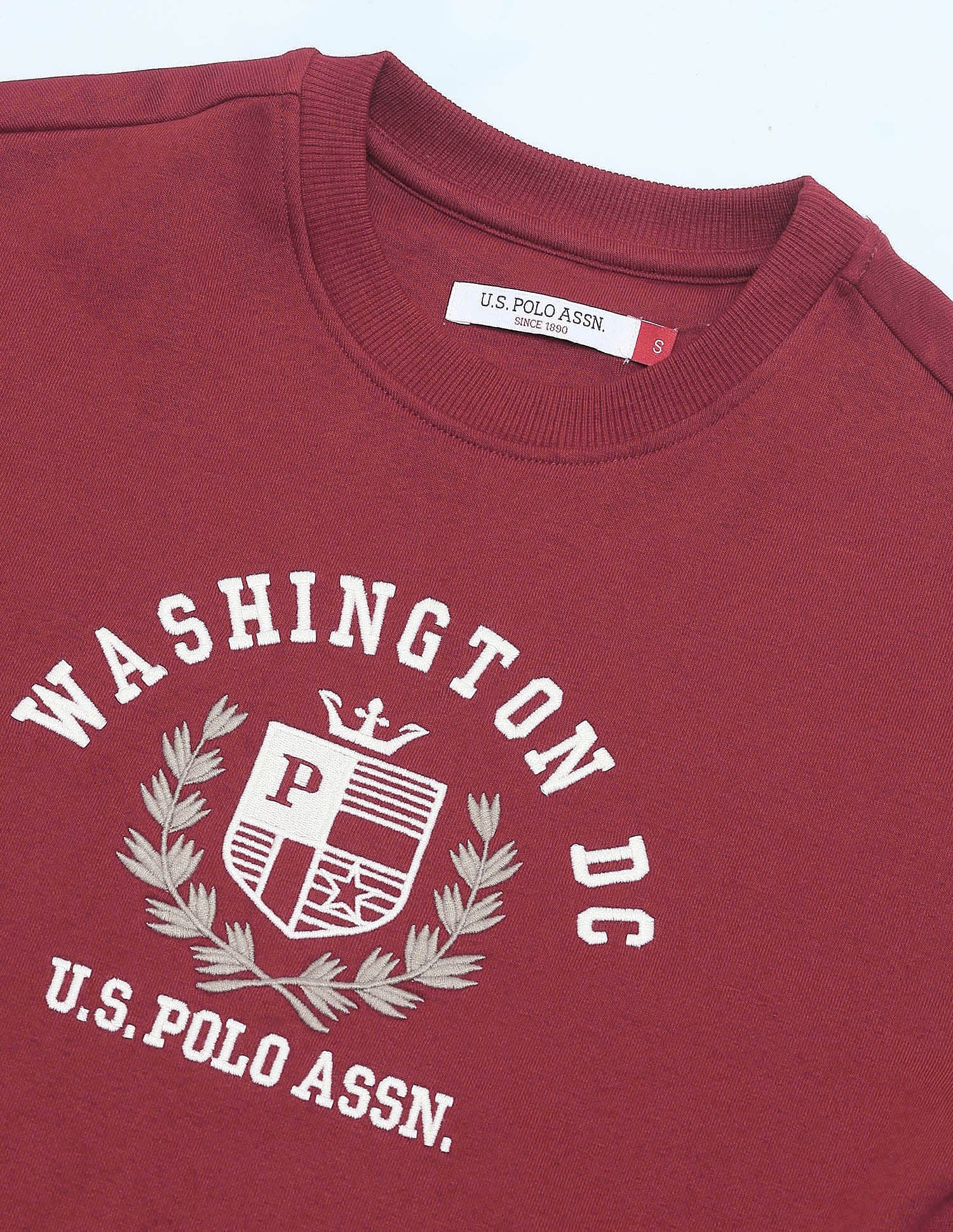 Brand Printed Regular Fit Sweatshirt Maroon - U.S. POLO ASSN. | Large