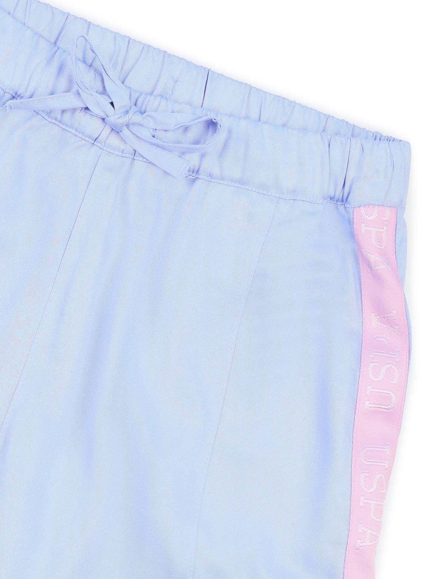 Girls Wide Leg Fit Cargo Trousers Light Blue - U.S. POLO ASSN. | Large