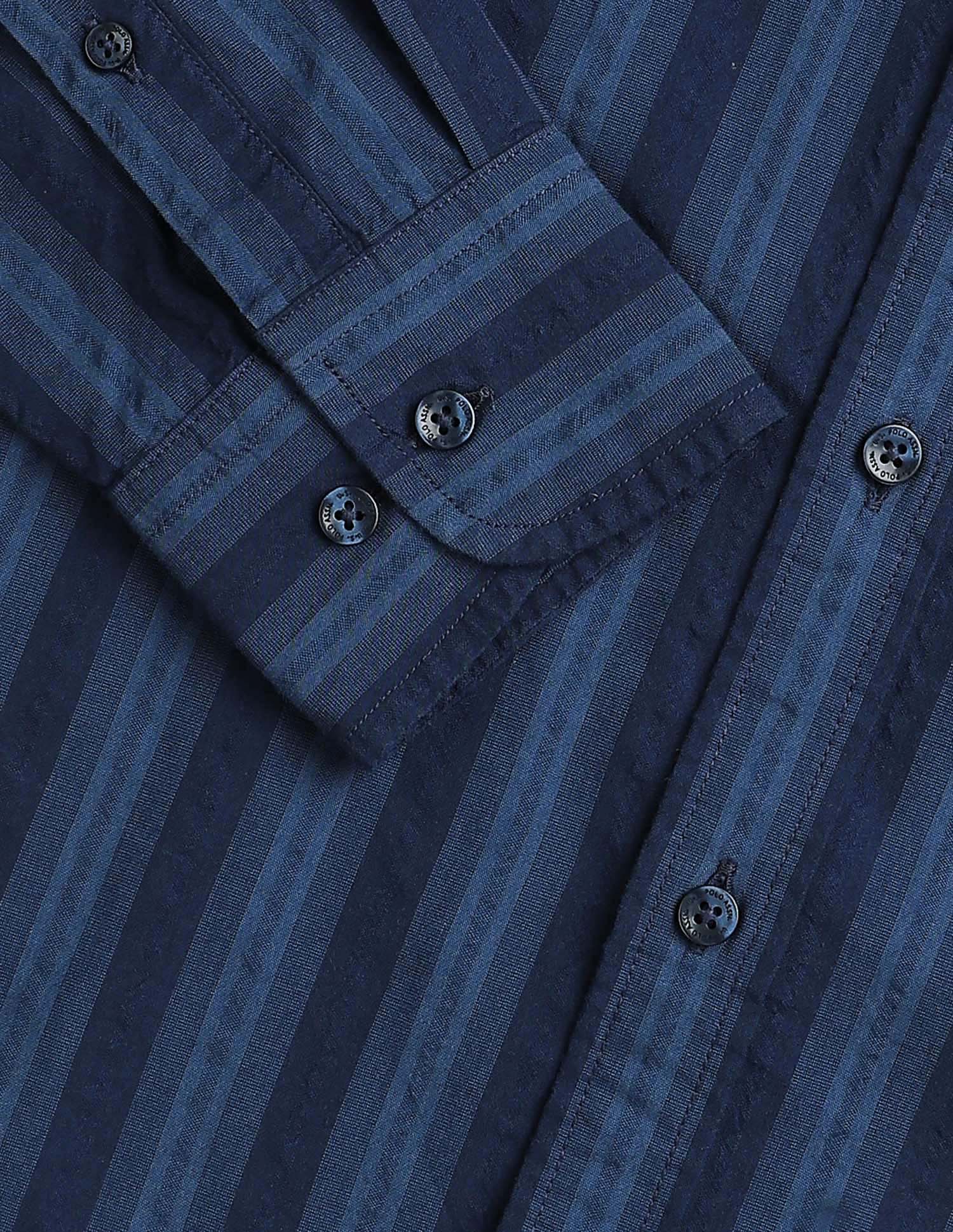 Seersucker Tailored Fit Shirt Blue - U.S. Polo Assn. India | Large