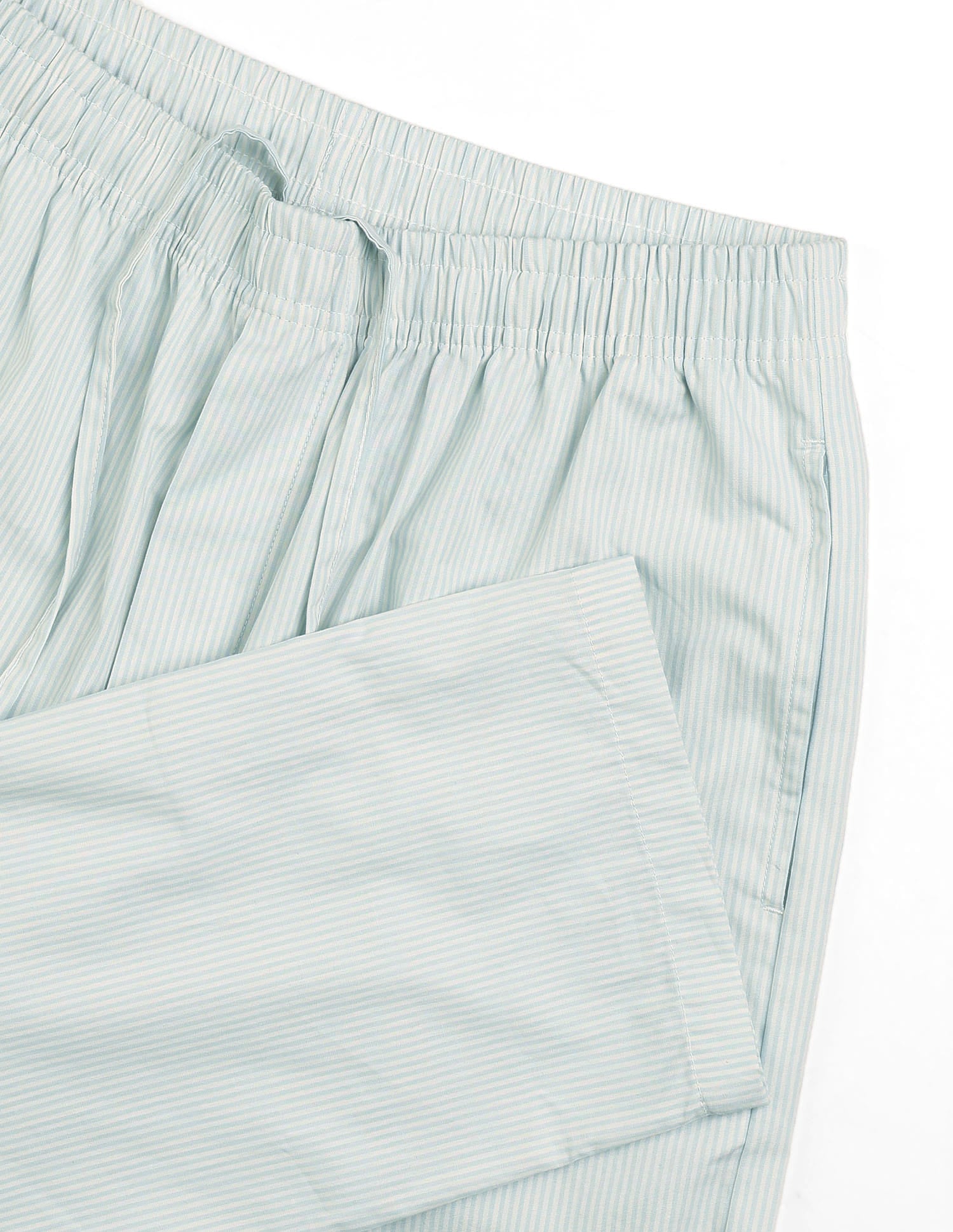 Pure Cotton Striped LP004 Lounge Pants - Pack Of 1 White and Light Blue - U.S. Polo Assn. India | Large