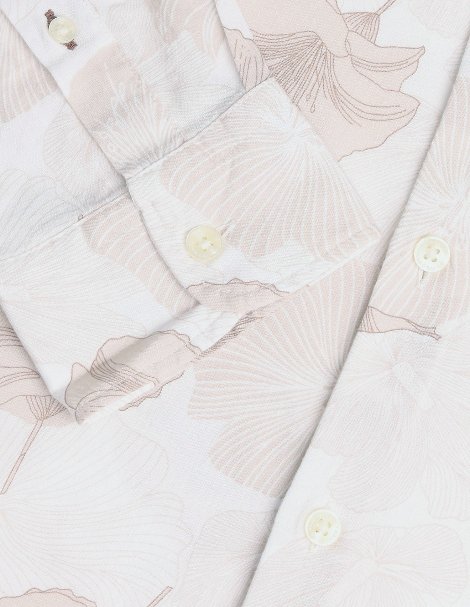 Floral Printed Regular Fit Shirt Beige - U.S. Polo Assn. India | Large