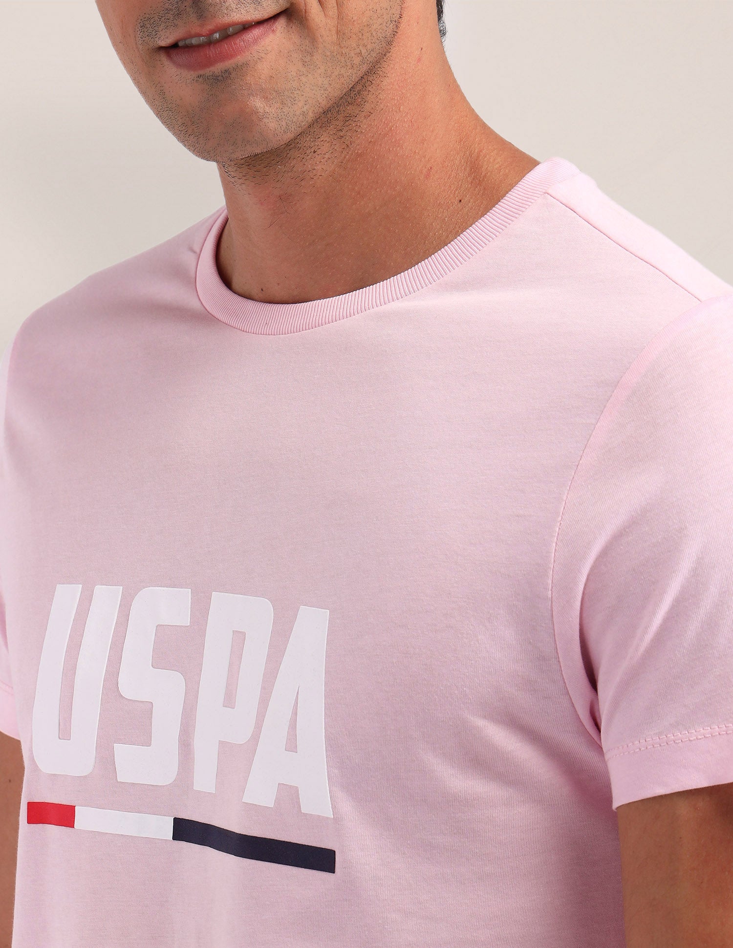 Brand Printed Cotton T-Shirt Pink - U.S. Polo Assn. India | Large