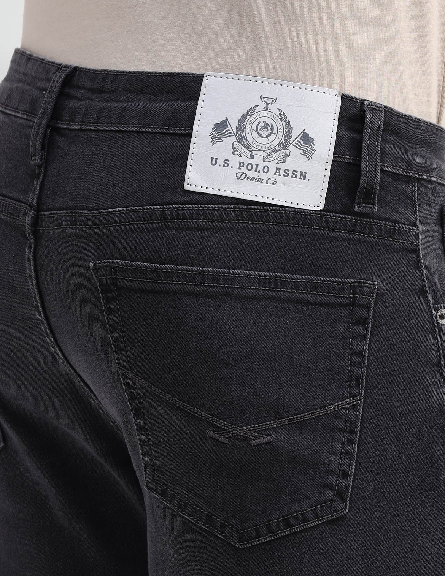 Brandon Slim Tapered Fit Grey Jeans Grey - U.S. Polo Assn. India | Large