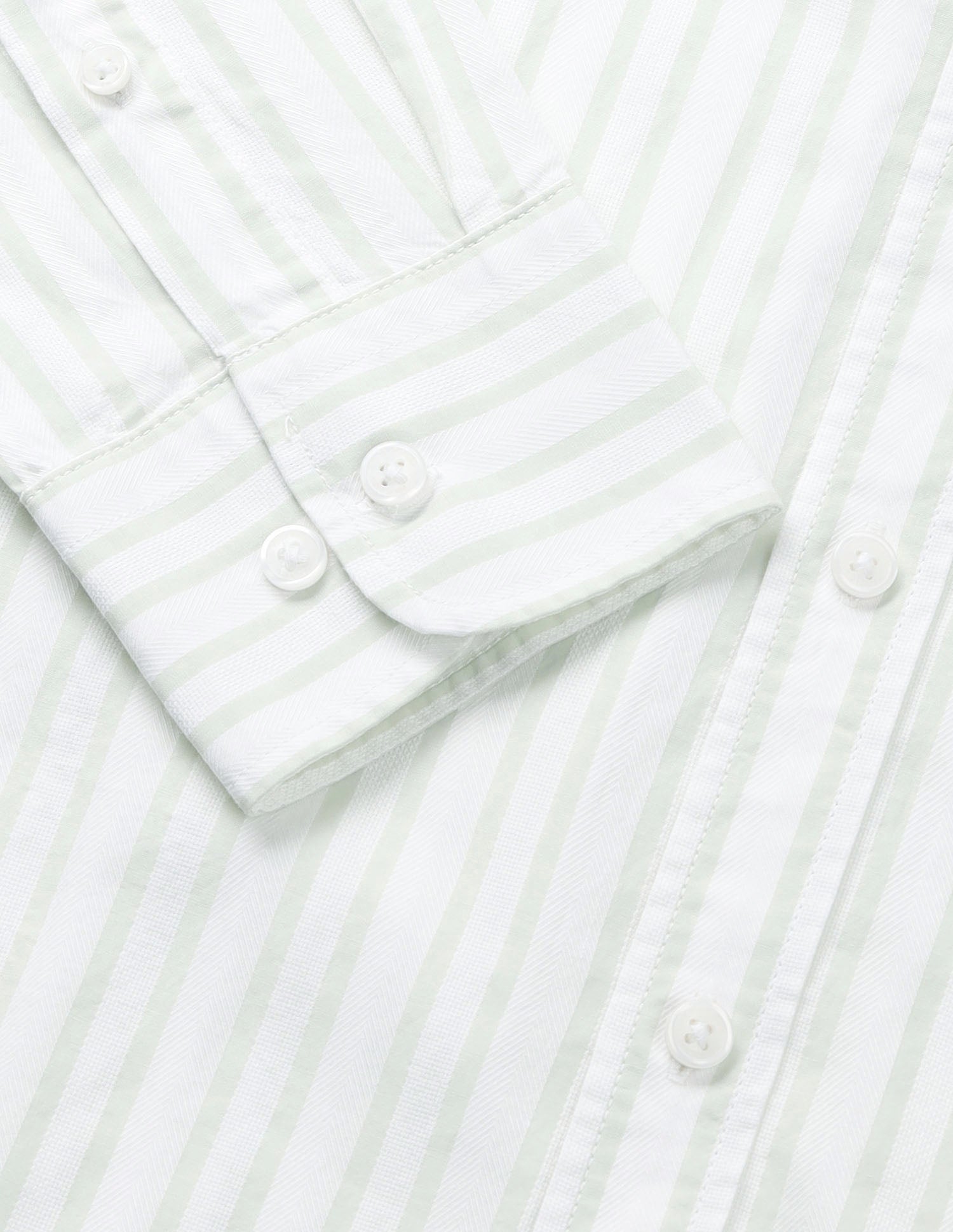 Vertical Striped Twill Shirt Light Green - U.S. Polo Assn. India | Large