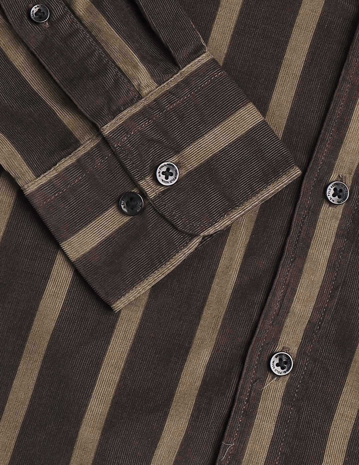 Corduroy Vertical Striped Shirt Choco - U.S. POLO ASSN. | Large