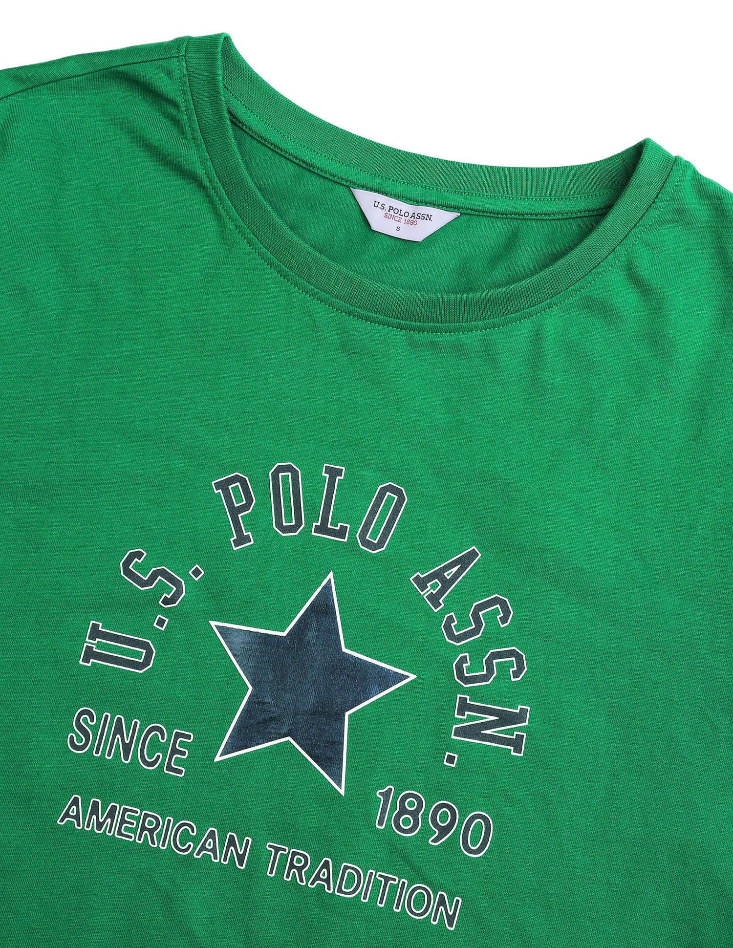 Graphic Brand Printed Regular Fit T-Shirt Green - U.S. Polo Assn. India | Large