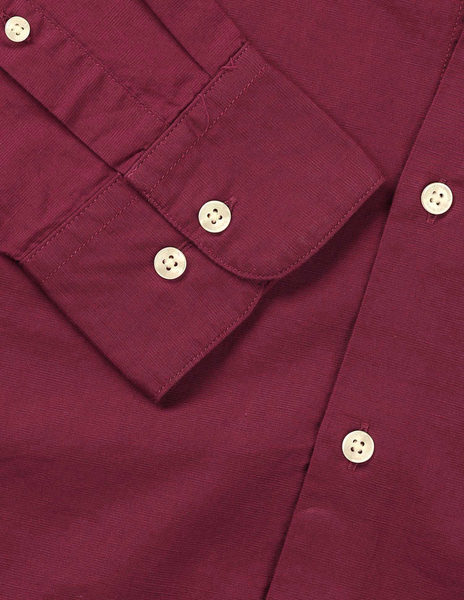Twill Tailored Fit Solid Shirt Maroon - U.S. Polo Assn. India | Large