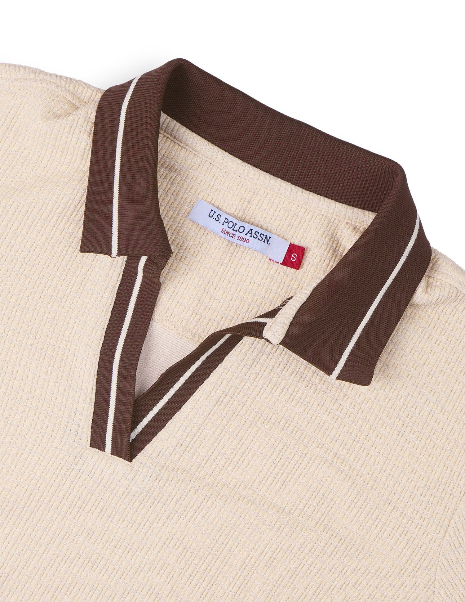 Textured Regular Fit Polo Shirt Beige - U.S. Polo Assn. India | Large