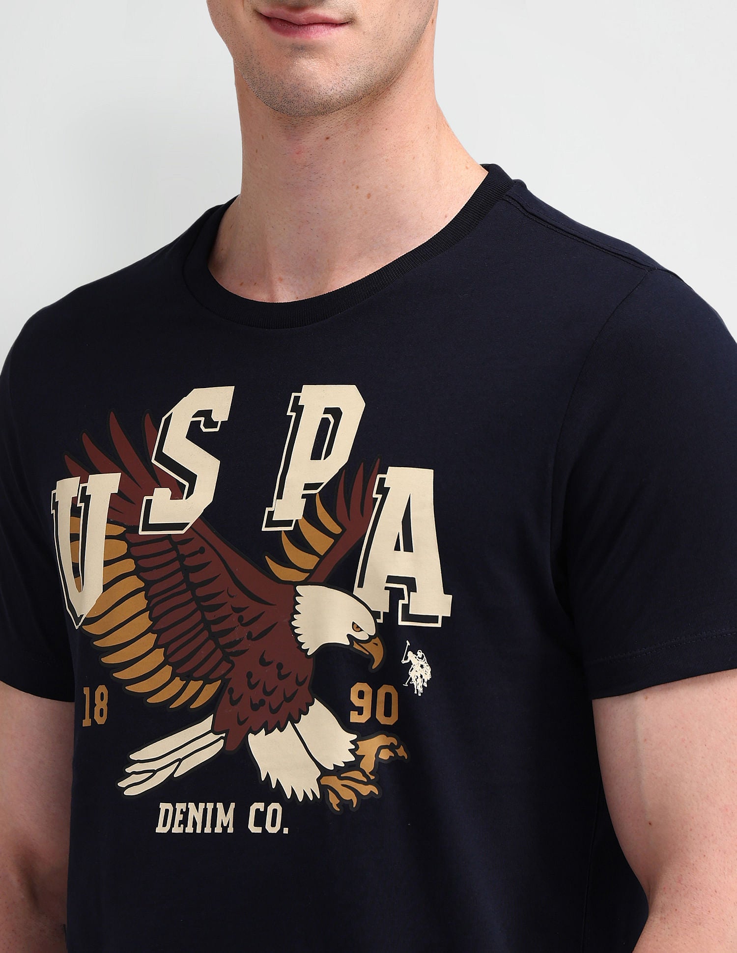 Muscle Fit Printed T-Shirt NAVY BLUE - U.S. POLO ASSN. | Large