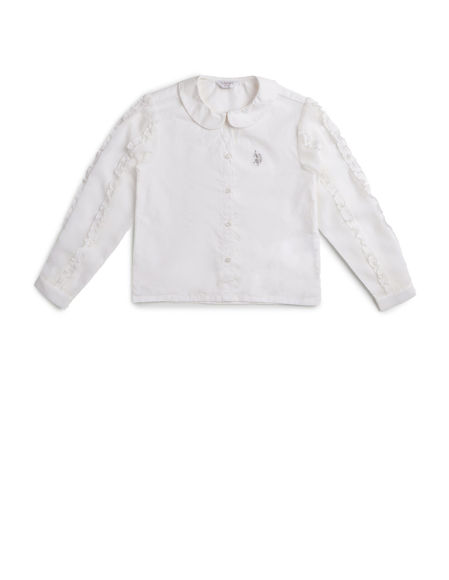 Girls Solid Regular Fit Top Off White - U.S. POLO ASSN. | Large