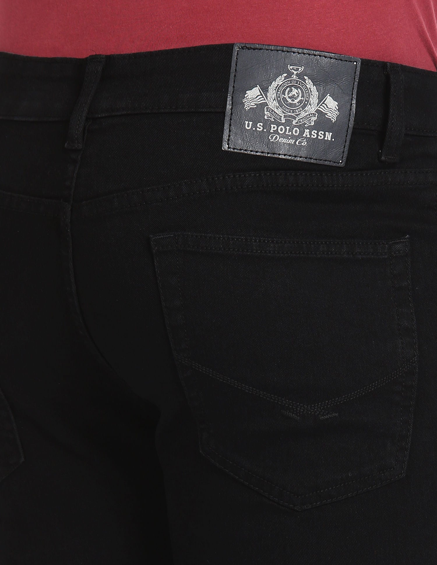 Regallo Skinny Fit Black Jeans Black - U.S. Polo Assn. India | Large