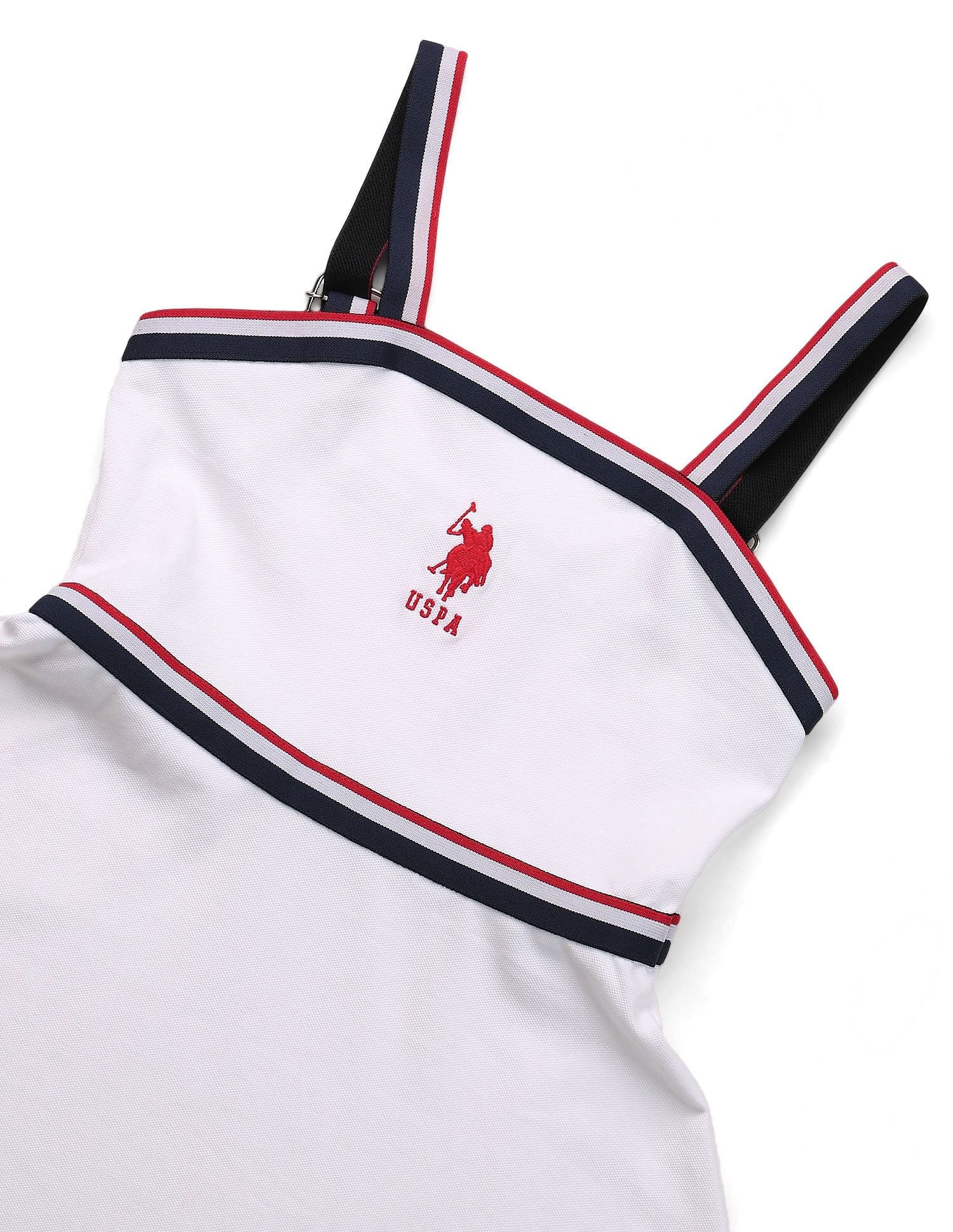 Girls Strappy Skater Dress White - U.S. POLO ASSN. | Large