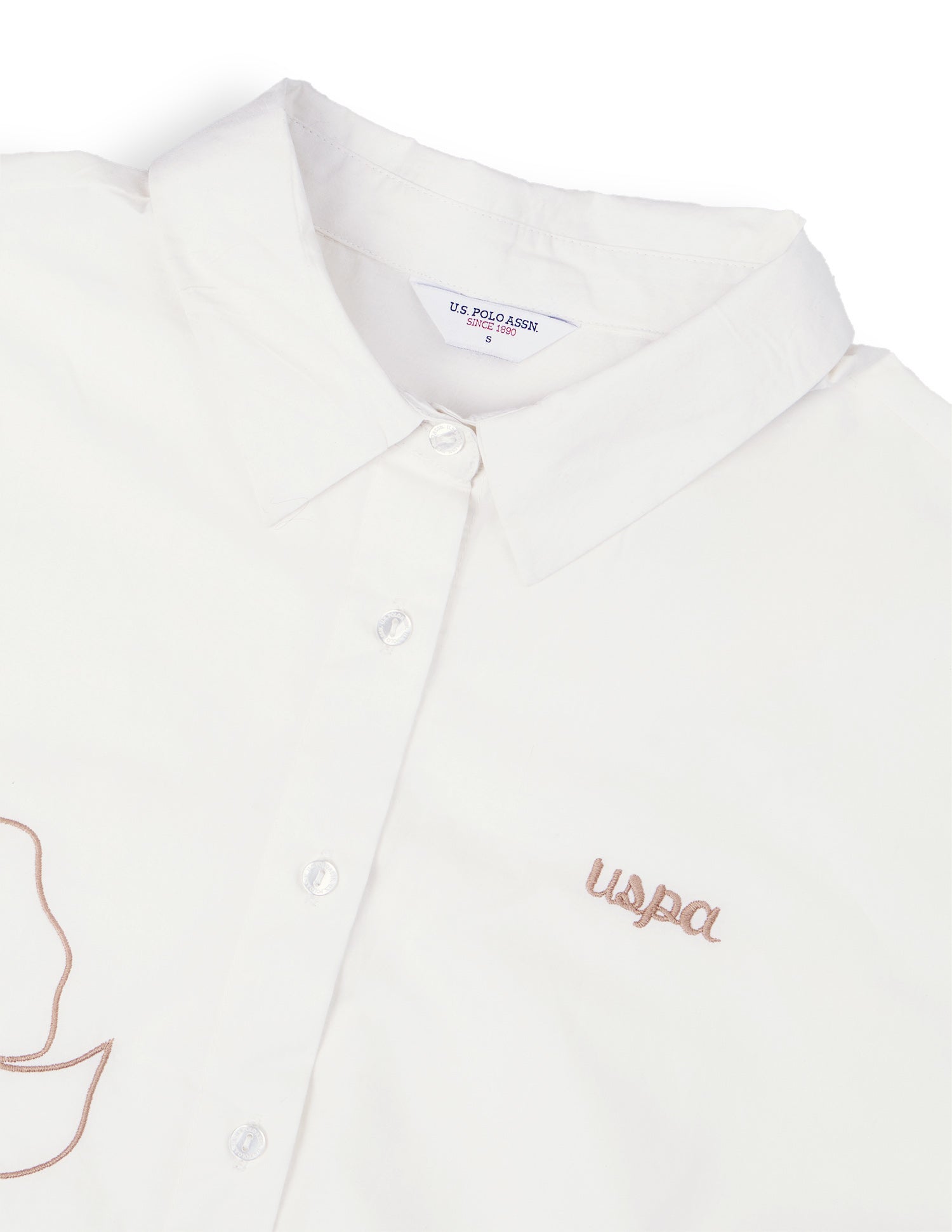 Floral Embroidered Oversized Fit Shirt Off White - U.S. Polo Assn. India | Large