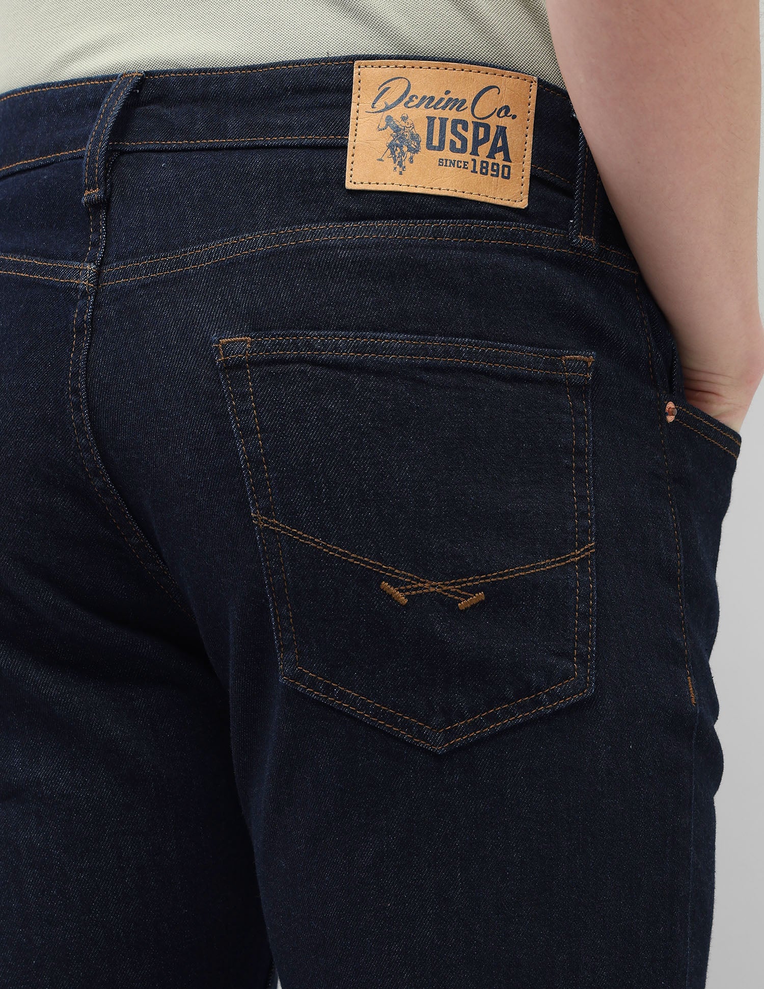 Harold Slim Straight Fit Blue Jeans Rinse Blue - U.S. Polo Assn. India | Large