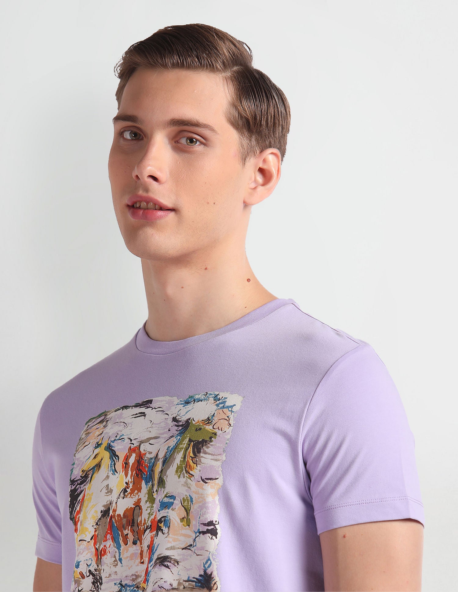 Graphic Print Cotton T-Shirt Purple - U.S. POLO ASSN. | Large