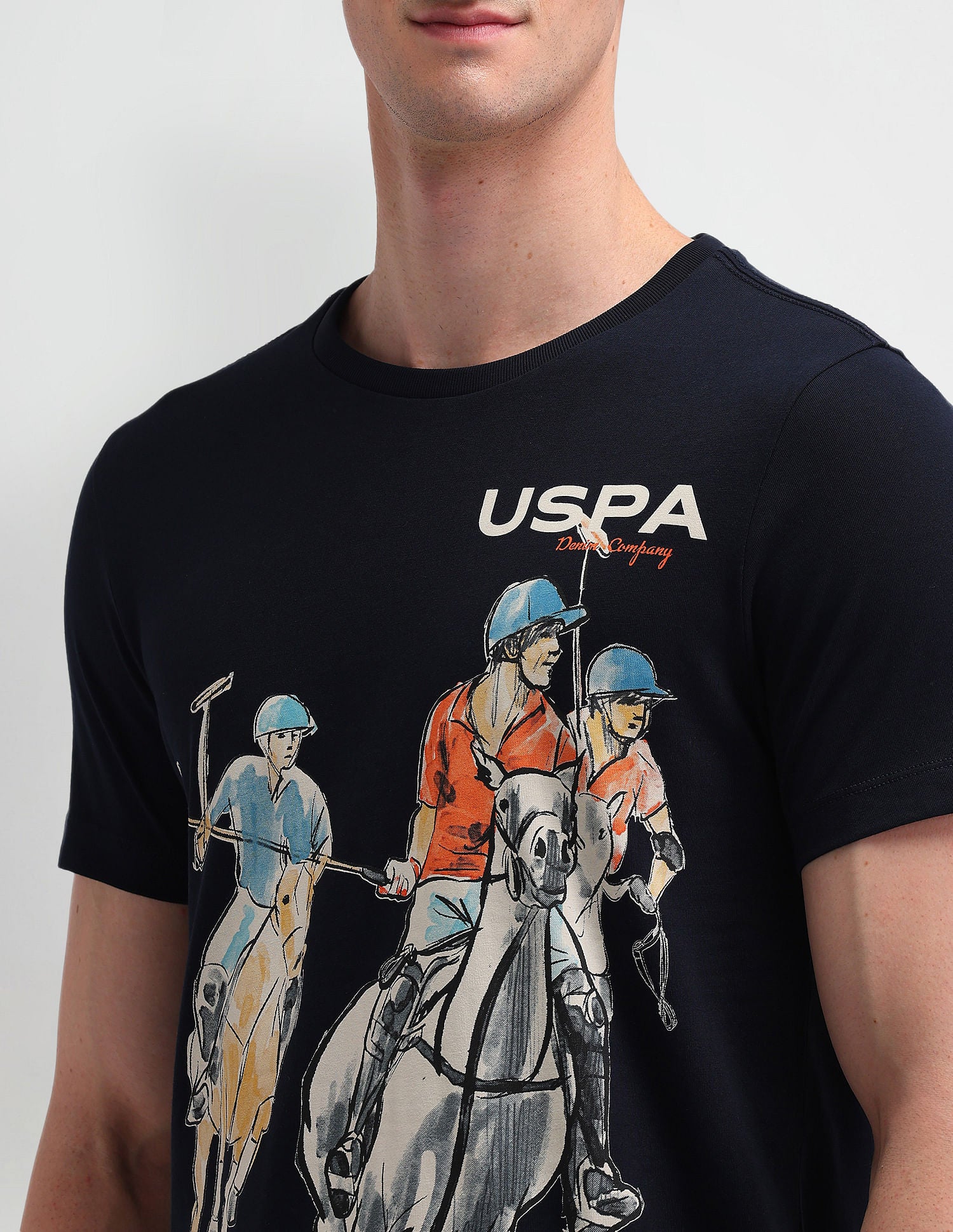 Muscle Fit Brand Print T-Shirt Navy - U.S. POLO ASSN. | Large