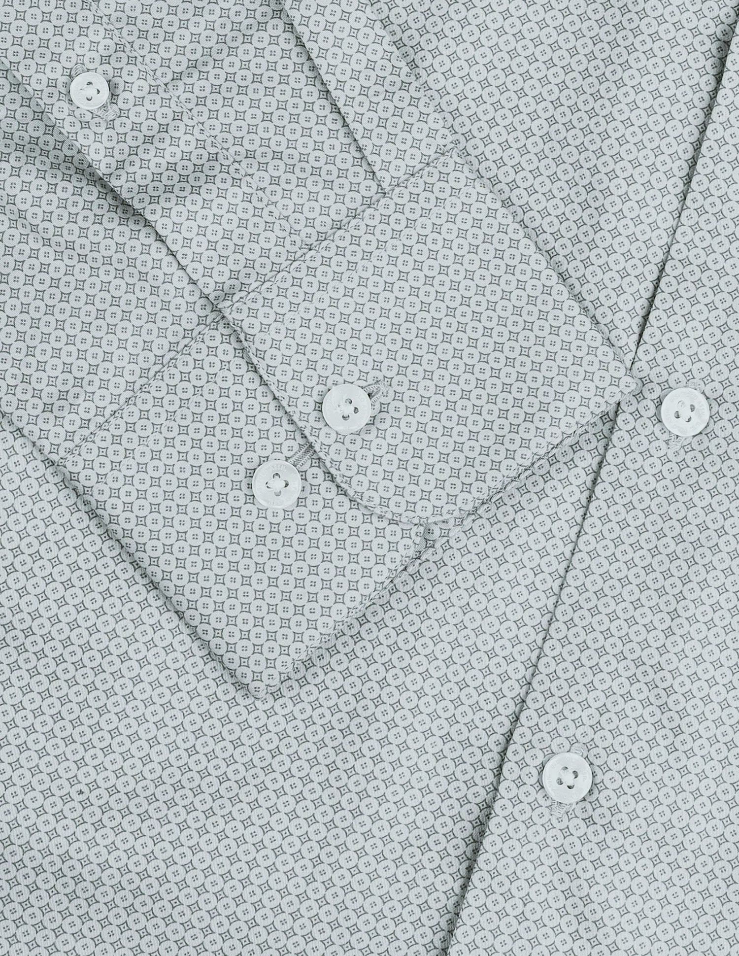 Geometric Printed Satin Shirt Light Grey - U.S. Polo Assn. India | Large