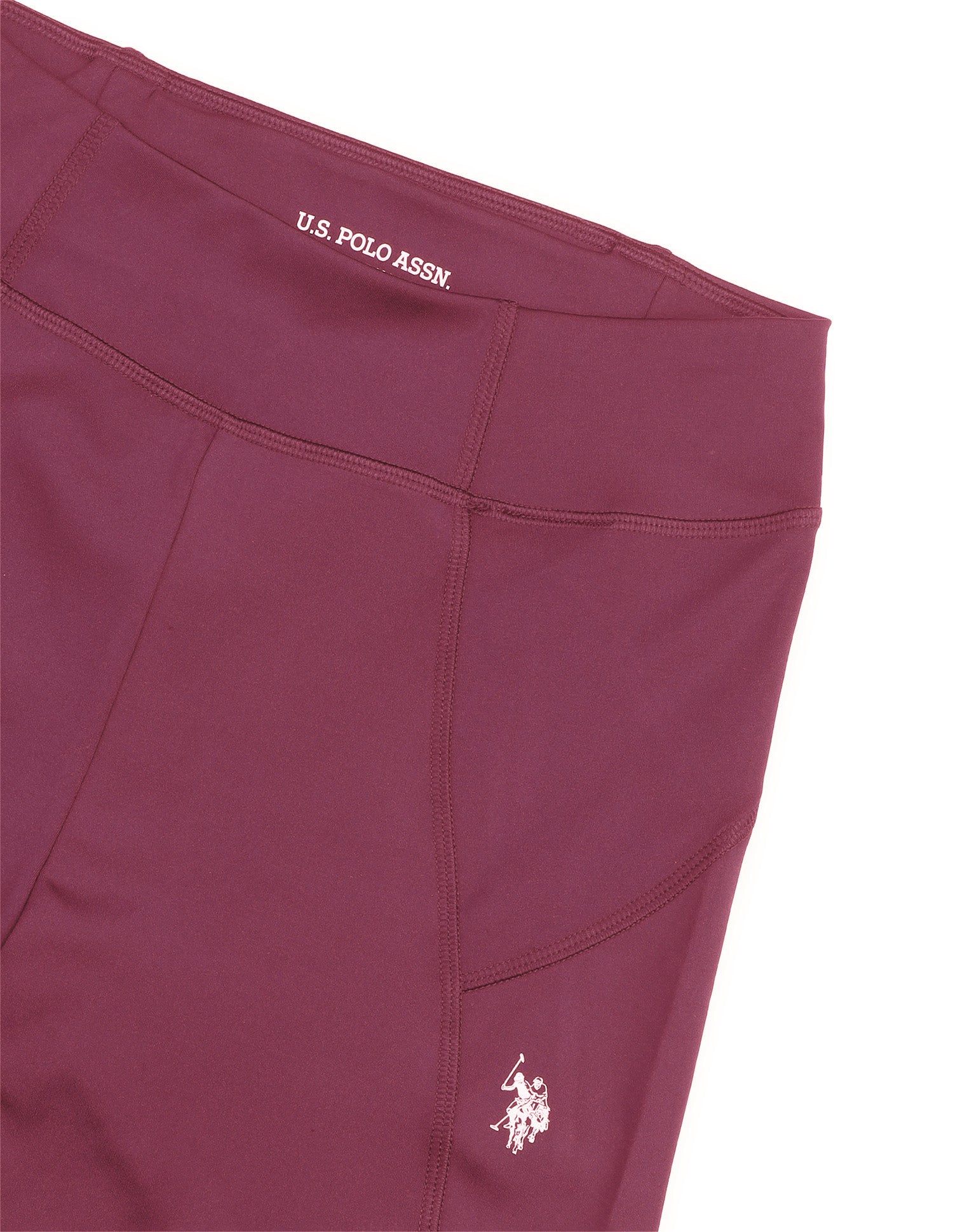 High Rise Solid Leggings Wine - U.S. Polo Assn. India | Large