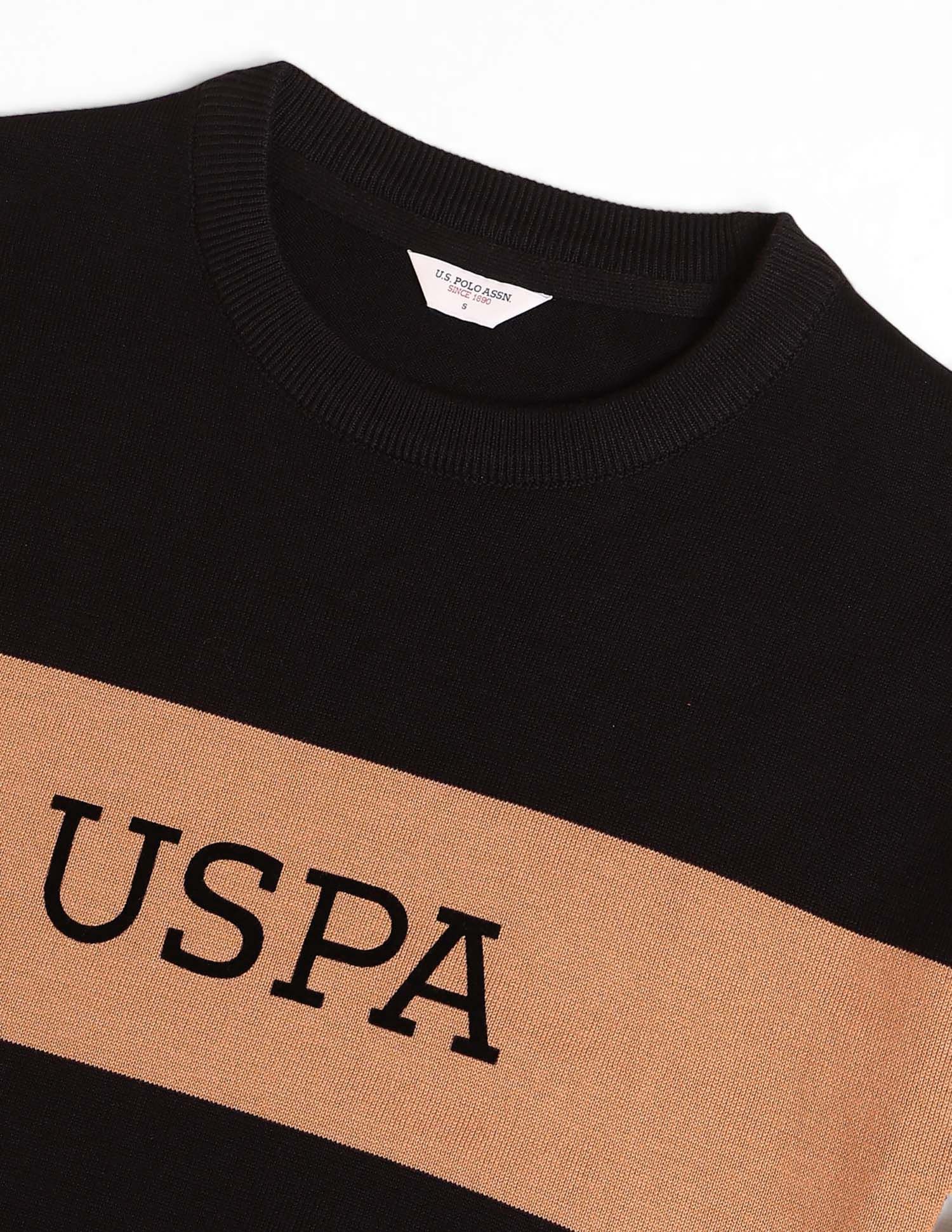 Drop Shoulder Relaxed Fit Sweater Light Brown - U.S. POLO ASSN. | Large