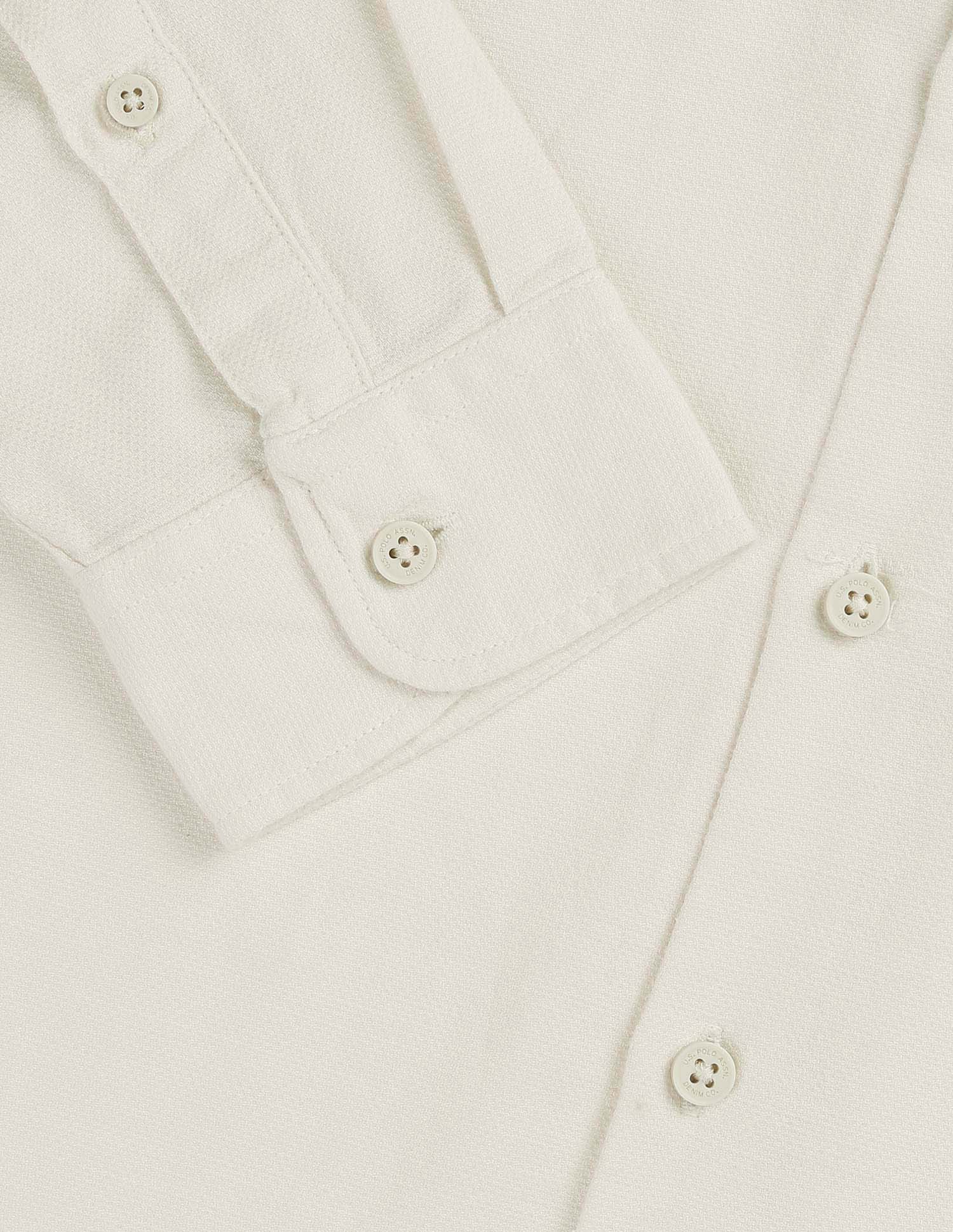 Dobby Legend Of Horseshoe Shirt Ivory - U.S. POLO ASSN. | Large