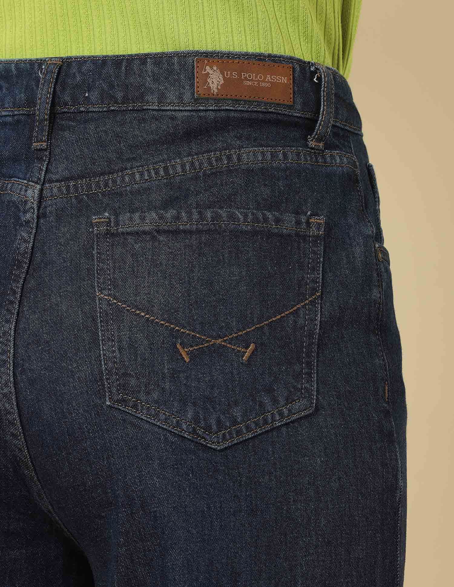 High Rise Wide Leg Jeans Dark Blue - U.S. Polo Assn. India | Large