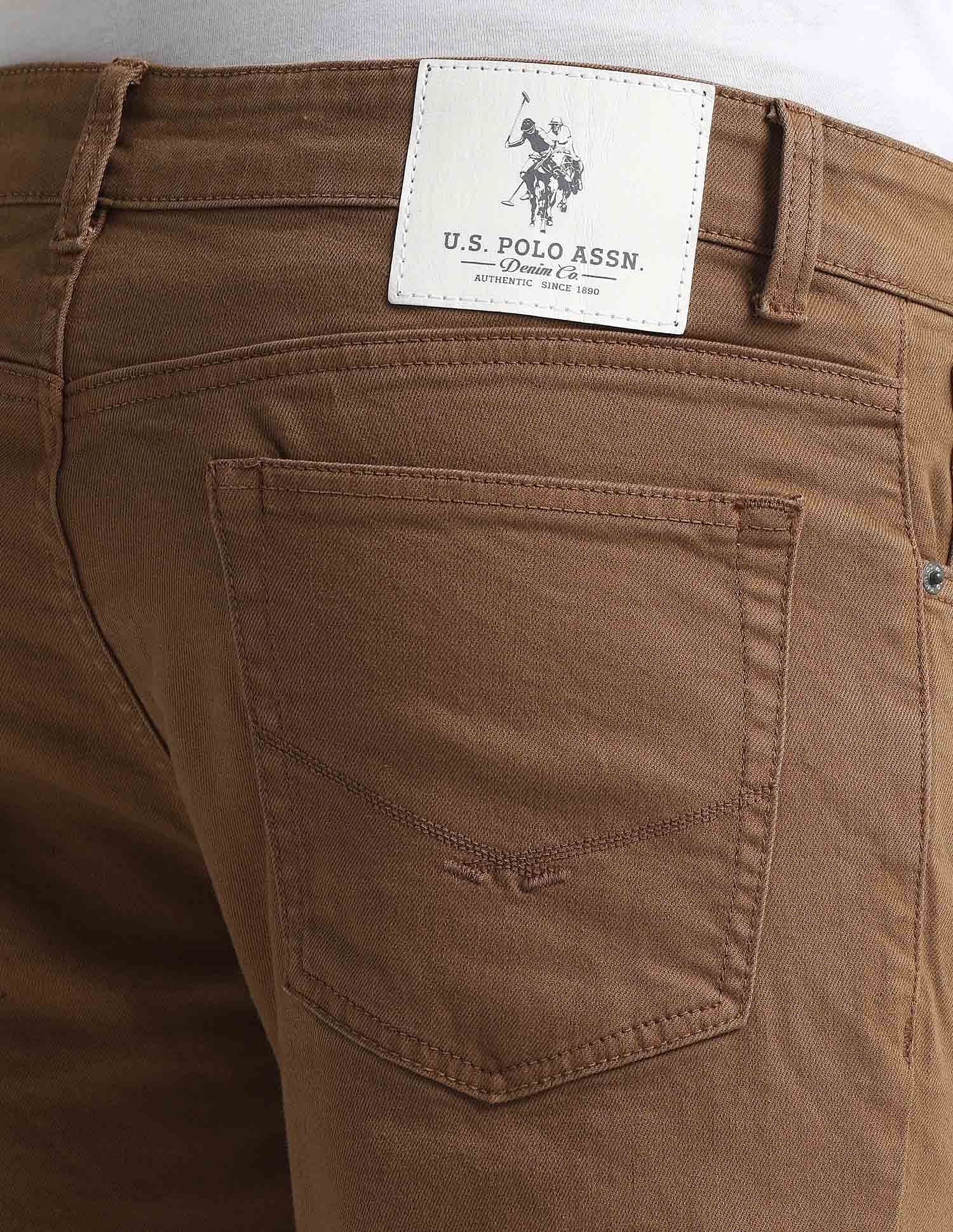 Brandon Slim Tapered Brown Jeans Brown - U.S. Polo Assn. India | Large