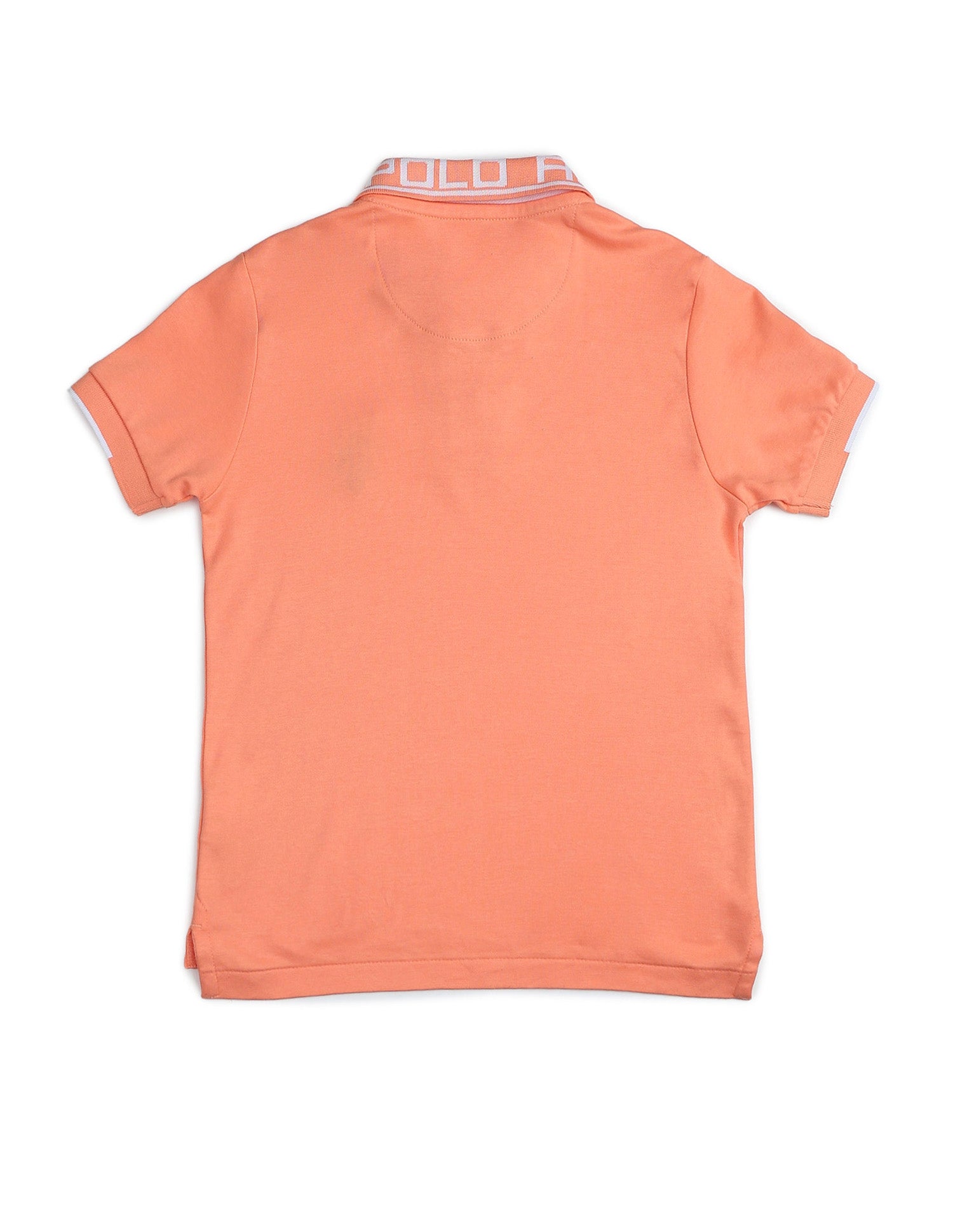 Boys Solid Regular Fit Polo Shirt Light Orange - U.S. POLO ASSN. | Large