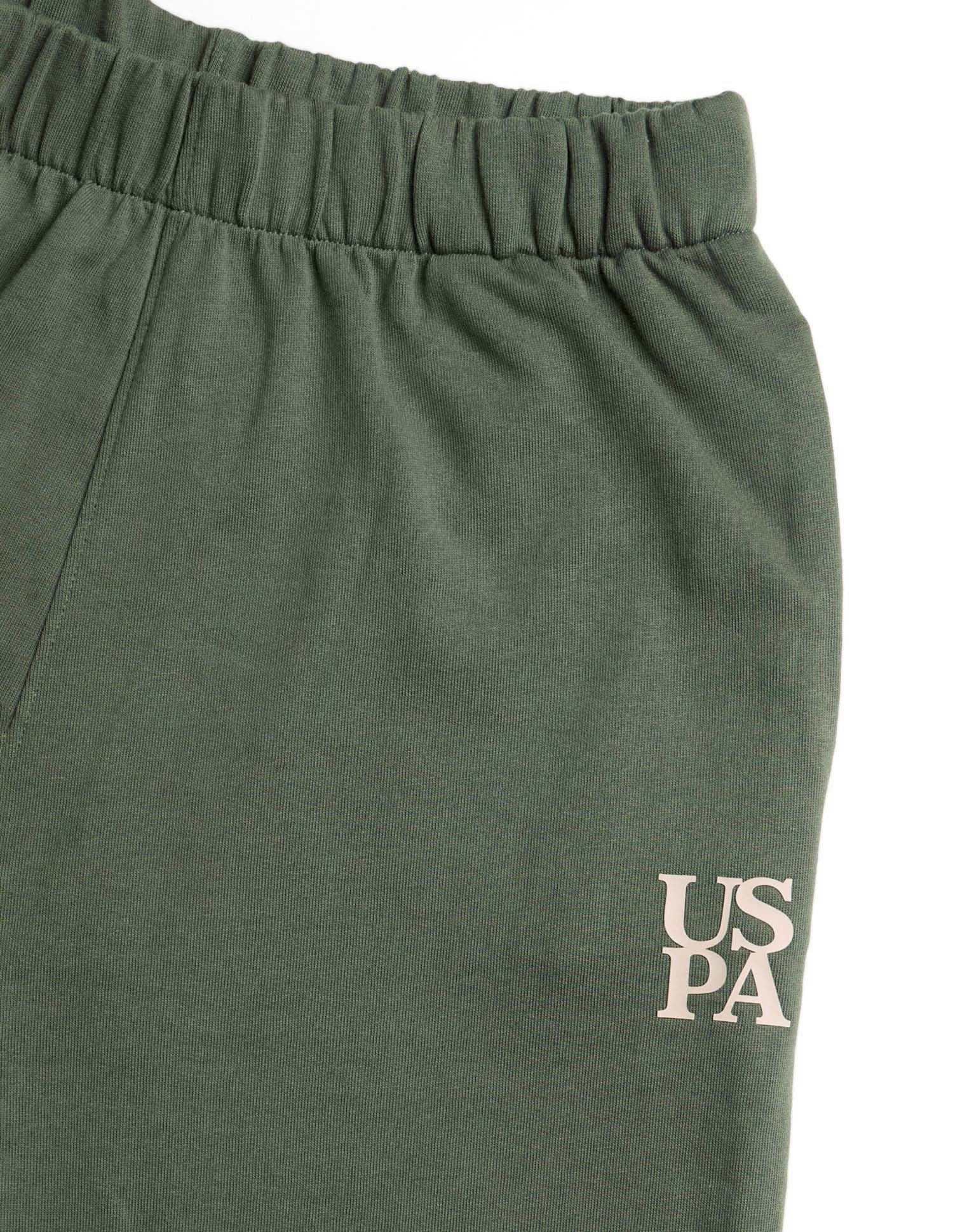 Mid Rise Barrel Fit Lounge Trousers Green - U.S. POLO ASSN. | Large
