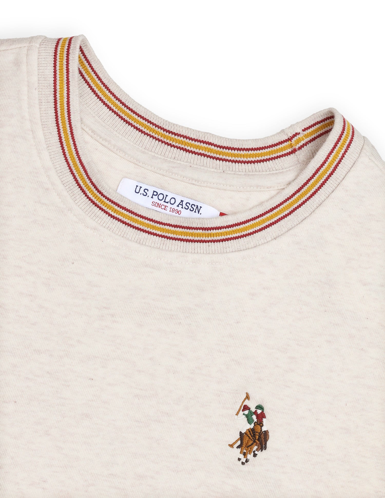 Solid Relaxed Fit Sweatshirt Beige - U.S. Polo Assn. India | Large