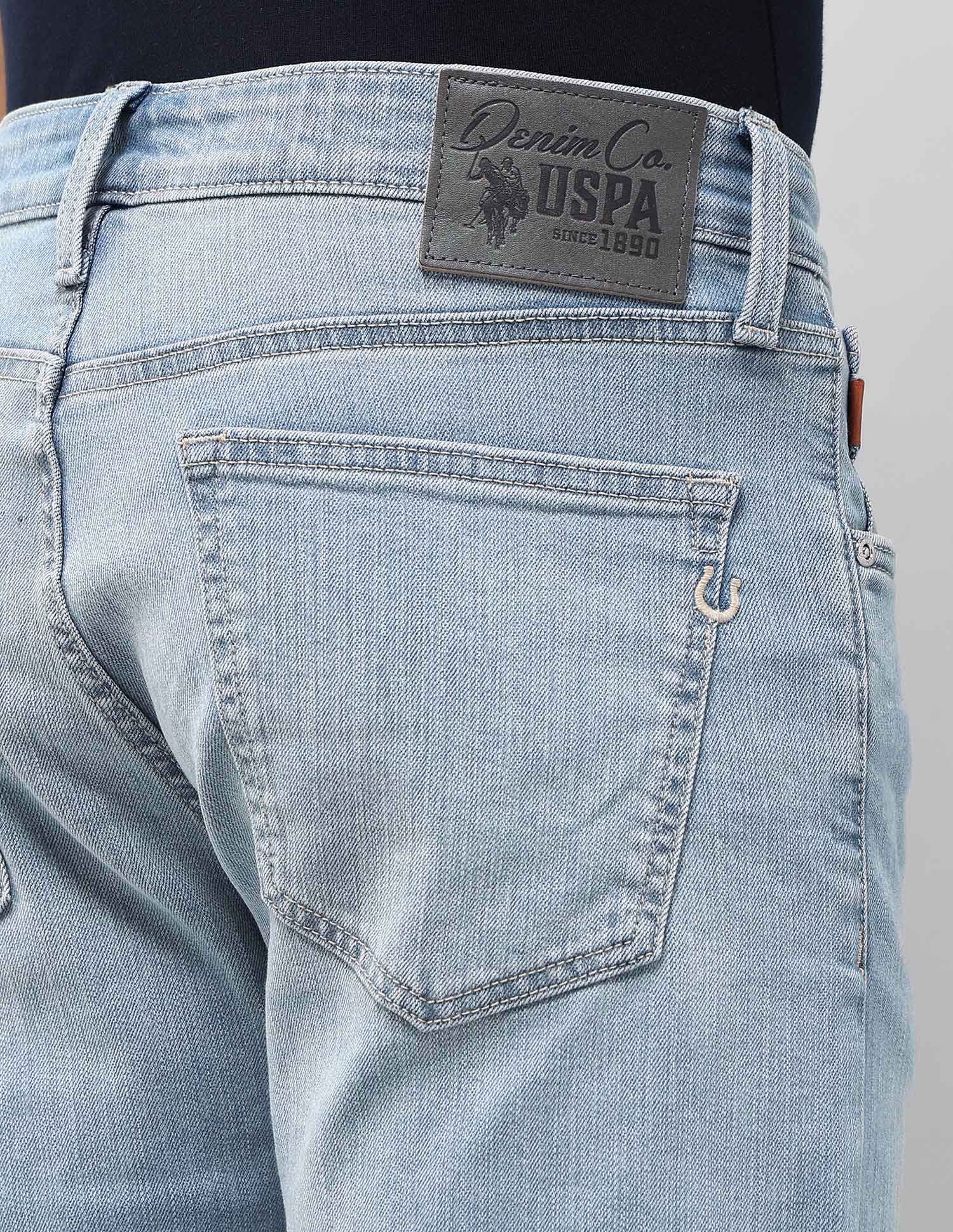 Brandon Slim Tapered Fit Blue Jeans Light Wash - U.S. POLO ASSN. | Large