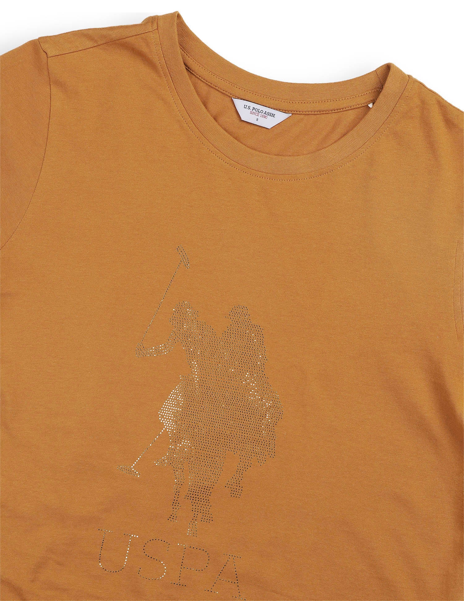 Regular Fit Brand Printed T-Shirt Orange - U.S. Polo Assn. India | Large