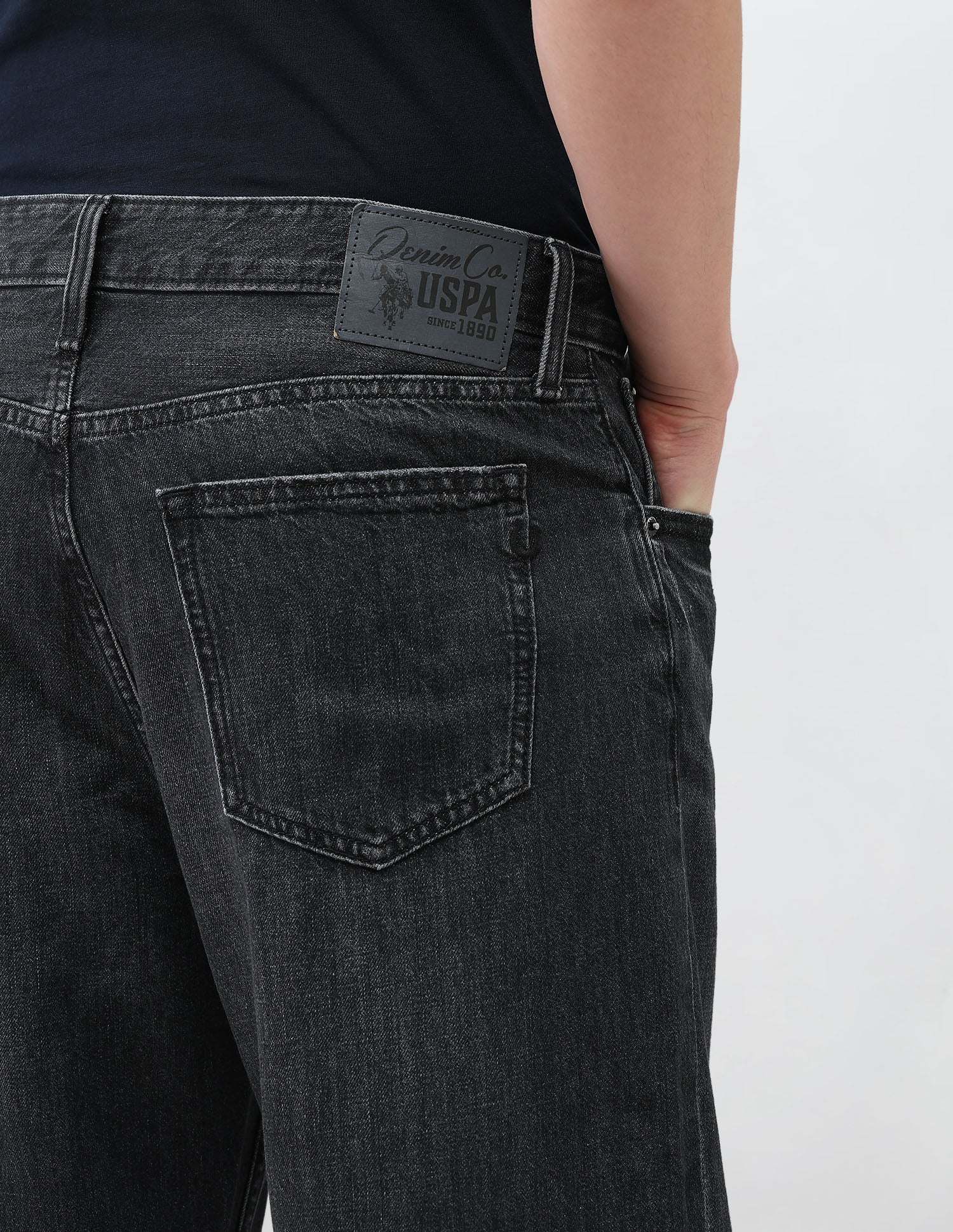 Logan Loose Straight Fit Black Jeans Washed Black - U.S. Polo Assn. India | Large