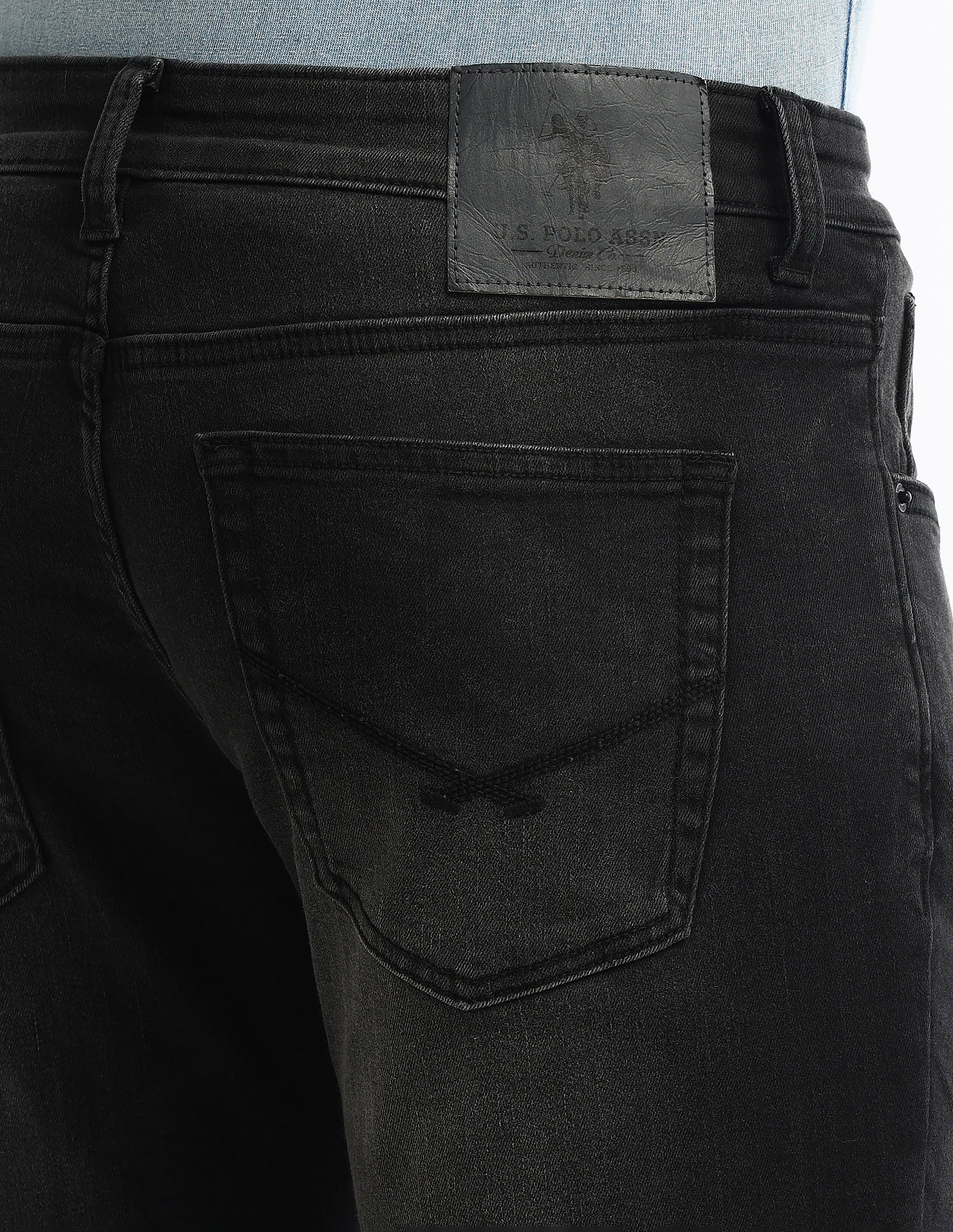 Brandon Slim Tapered Black Jeans Black - U.S. Polo Assn. India | Large
