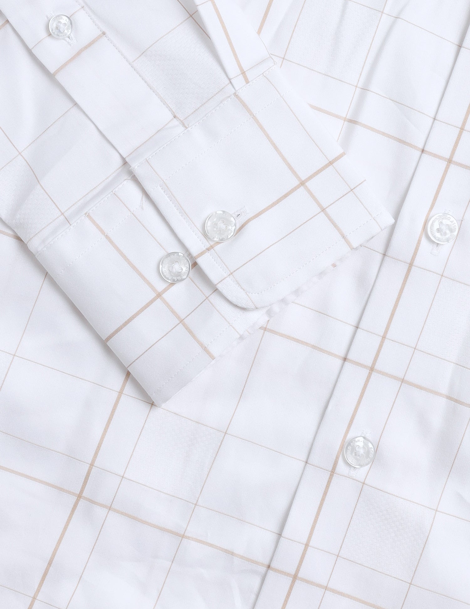 Grid Tattersall Checked Satin Shirt Beige - U.S. Polo Assn. India | Large
