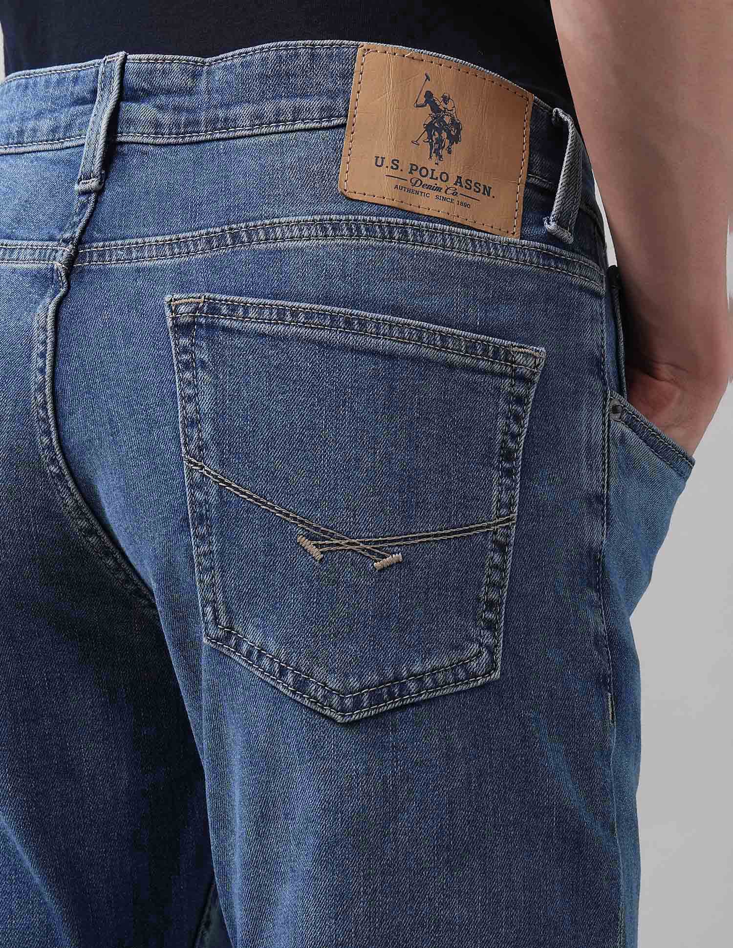 Brandon Slim Tapered Fit Blue Jeans Blue - U.S. POLO ASSN. | Large