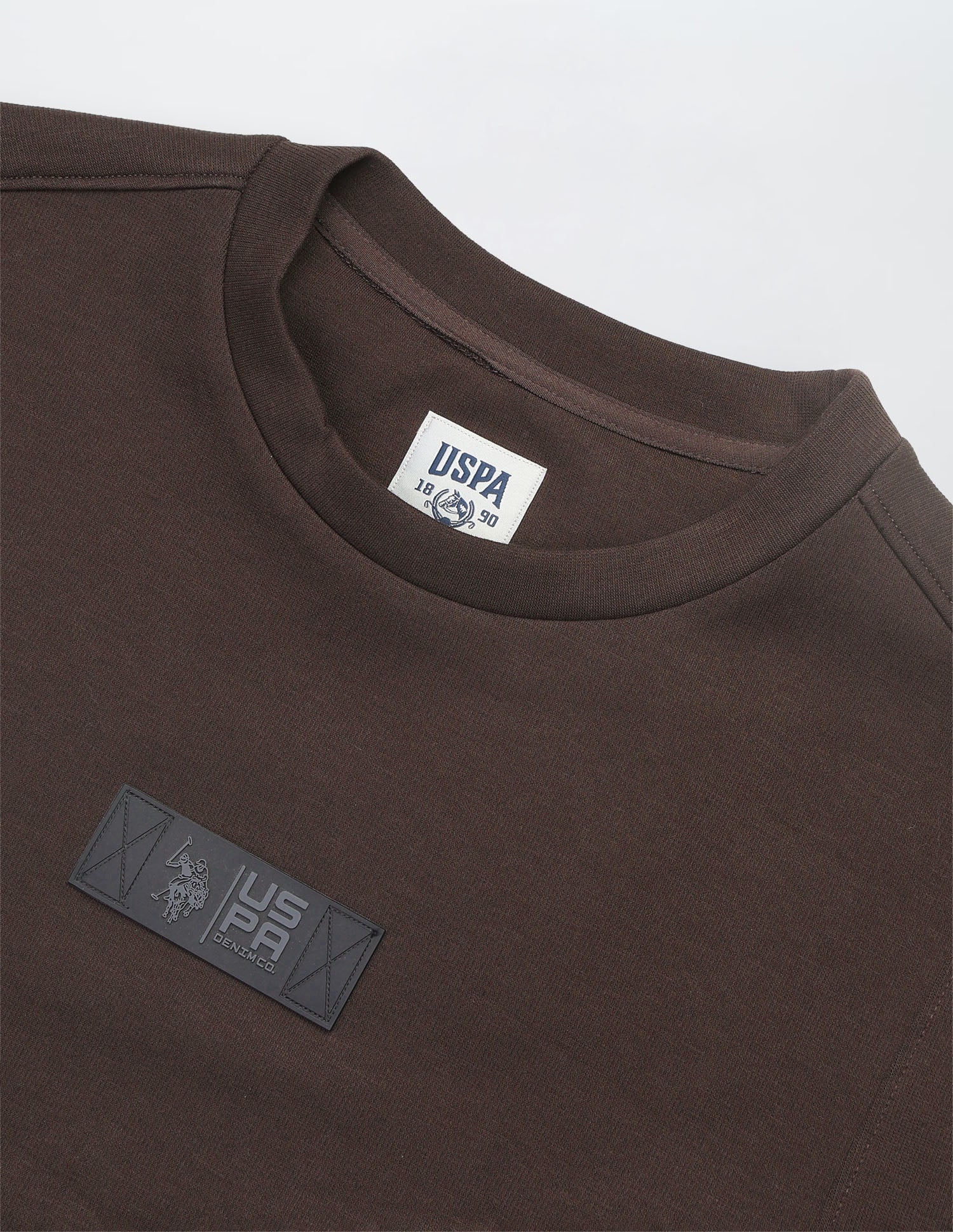 Solid Regular Fit Sweatshirt Dark Brown - U.S. Polo Assn. India | Large