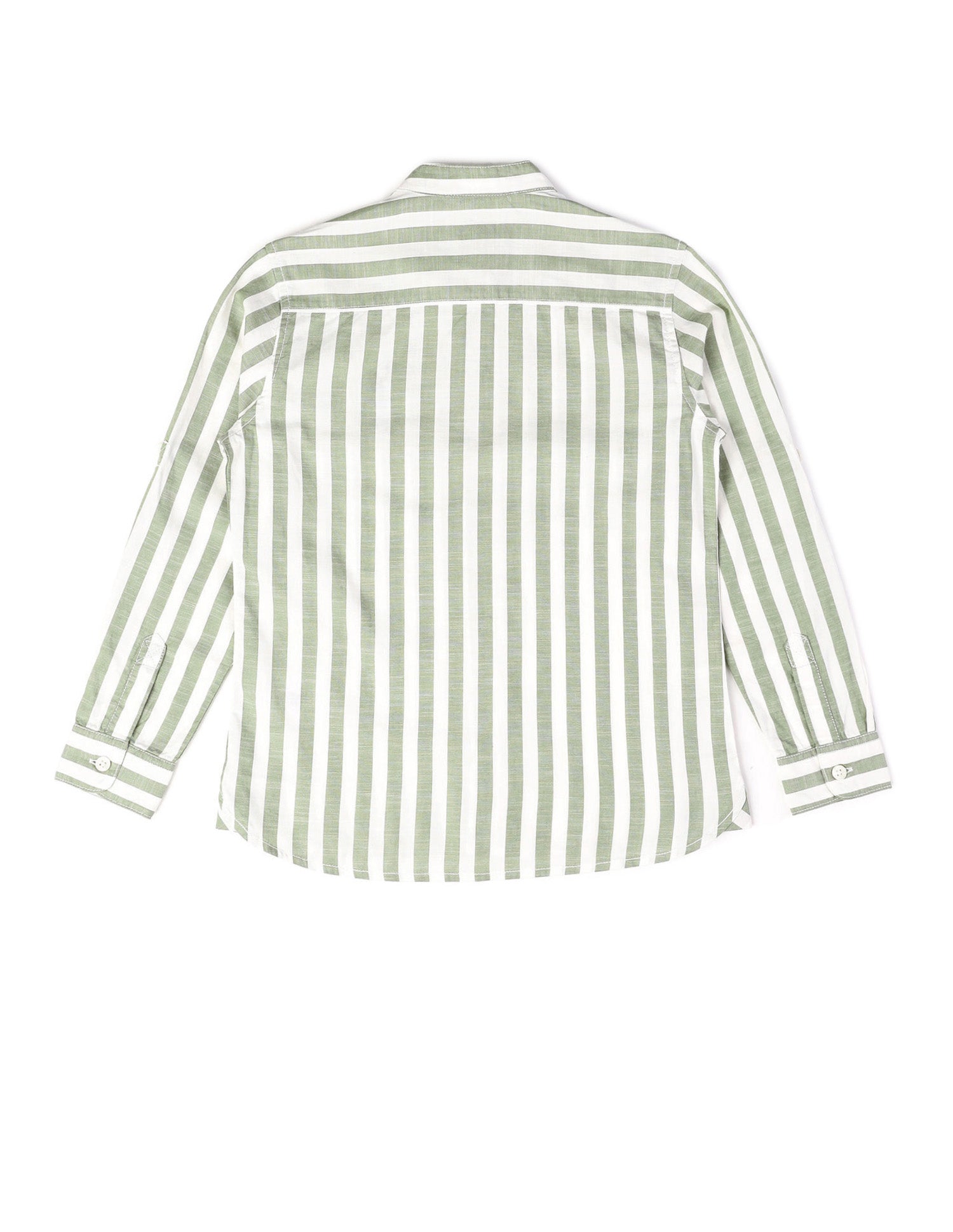 Boys Vertical Striped Mandarin Shirt Green - U.S. POLO ASSN. | Large