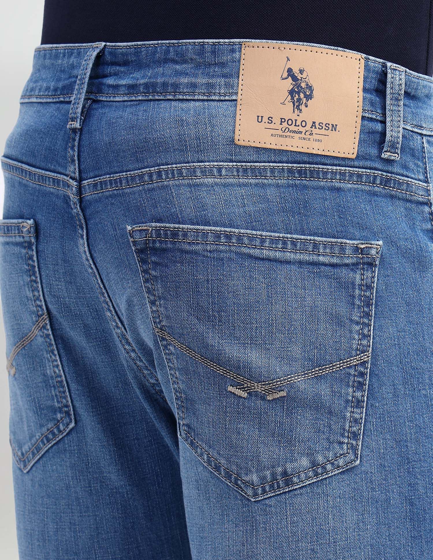 Henry Tapered Cropped Fit Blue Jeans Blue - U.S. POLO ASSN. | Large