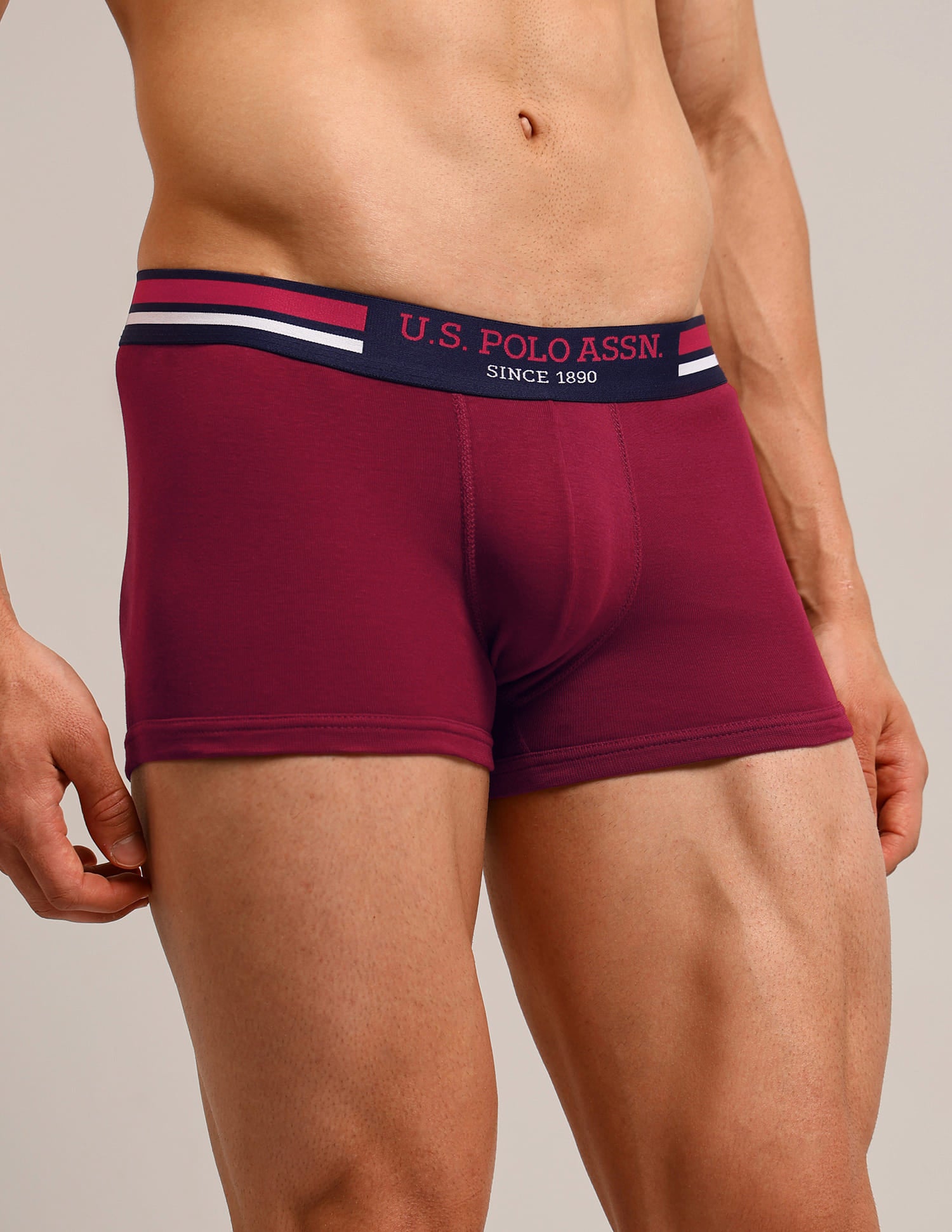 Solid Logo Waistband I641-P5 Trunks - Pack Of 5 Multi-colour - U.S. Polo Assn. India | Large