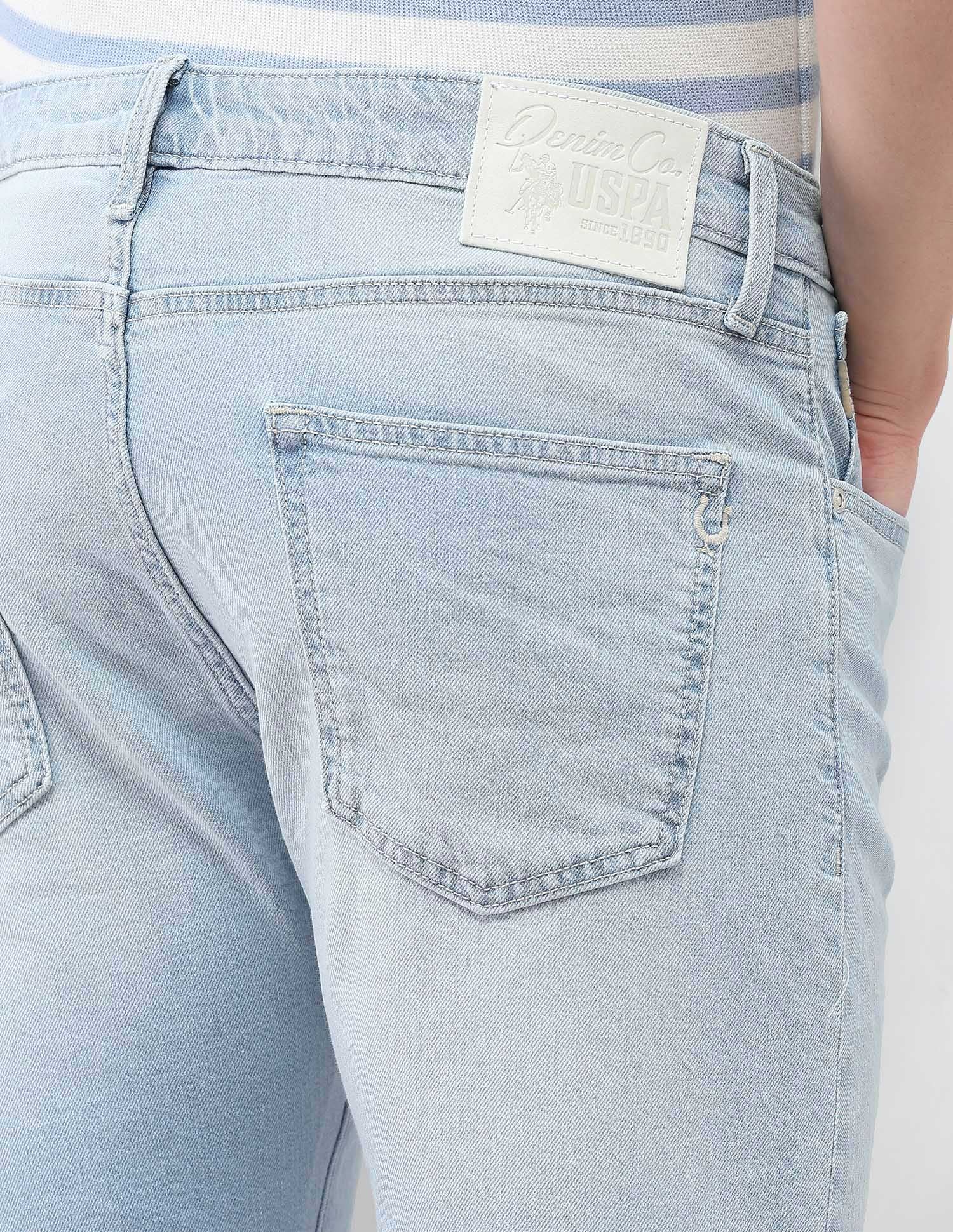 Harold Slim Straight Fit Blue Jeans Light Blue - U.S. Polo Assn. India | Large