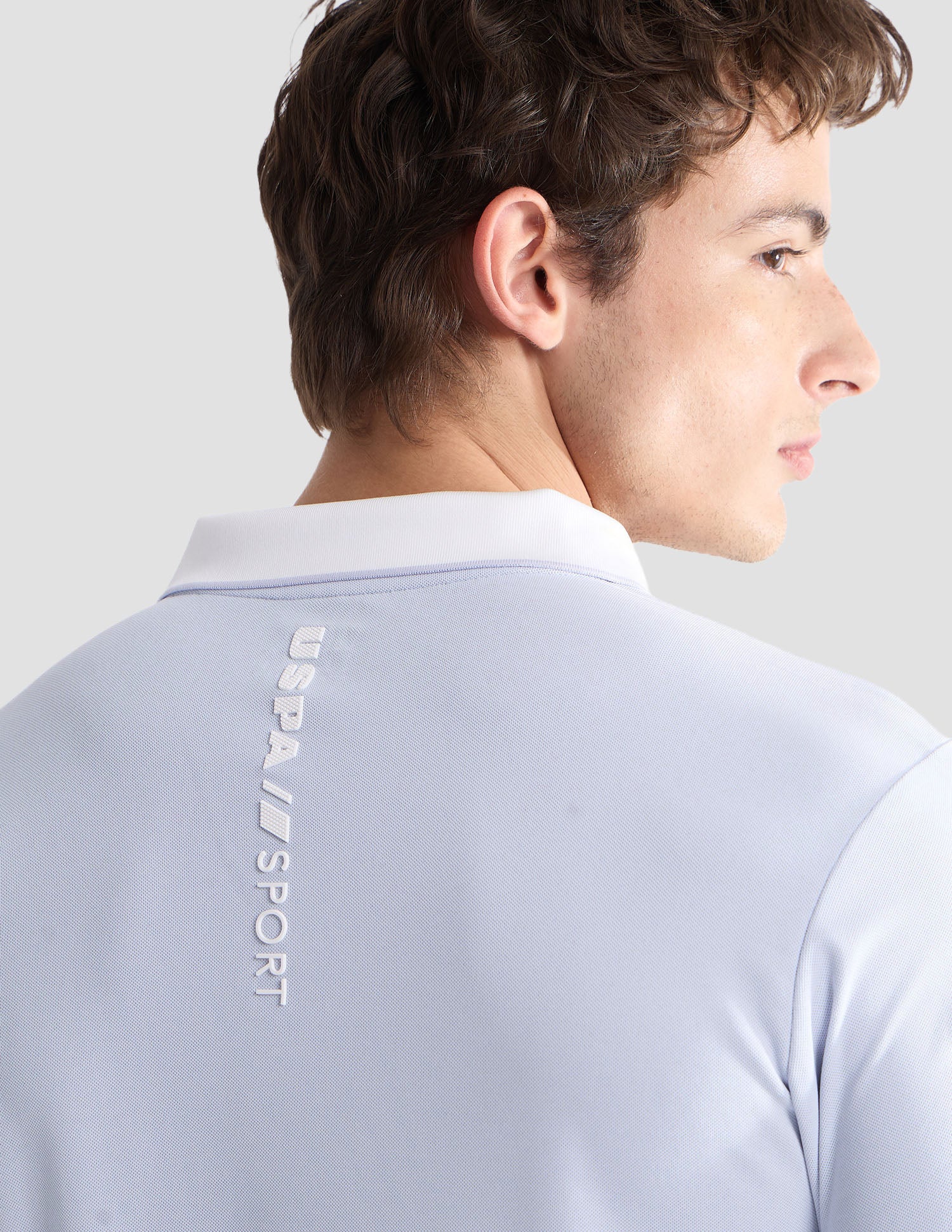 Solid Slim Fit Active Polo Shirt Light Blue - U.S. Polo Assn. India | Large