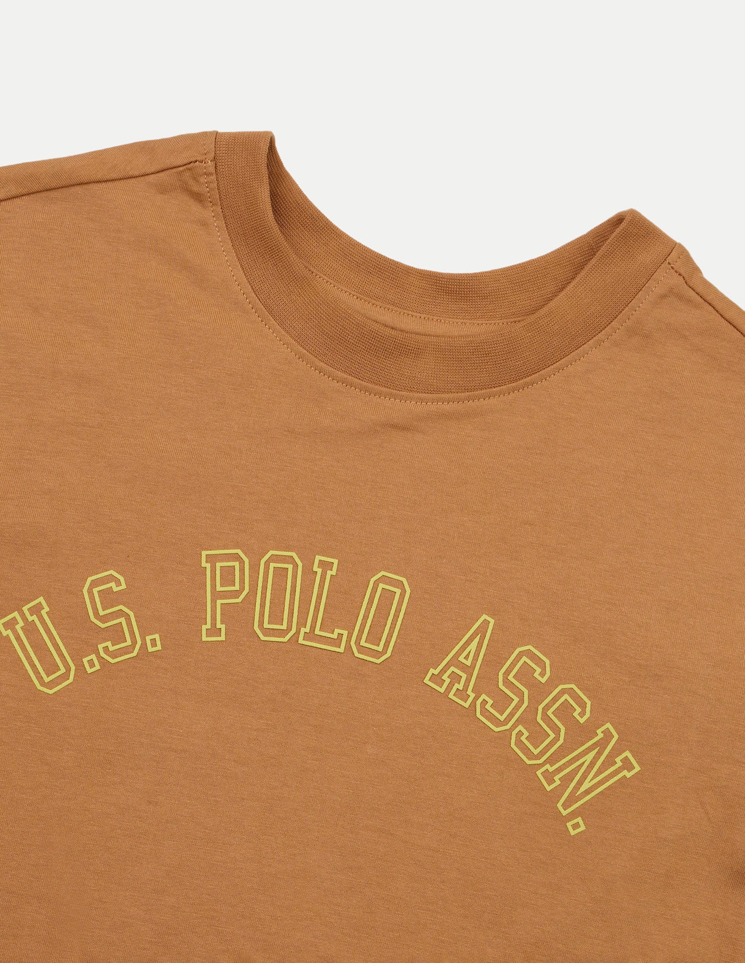Brand Embroidered Relaxed Fit T-Shirt Light Brown - U.S. Polo Assn. India | Large