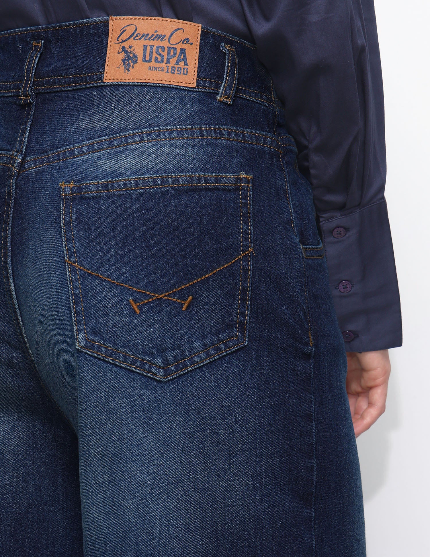 High Rise Baggy Fit Jeans Blue - U.S. Polo Assn. India | Large